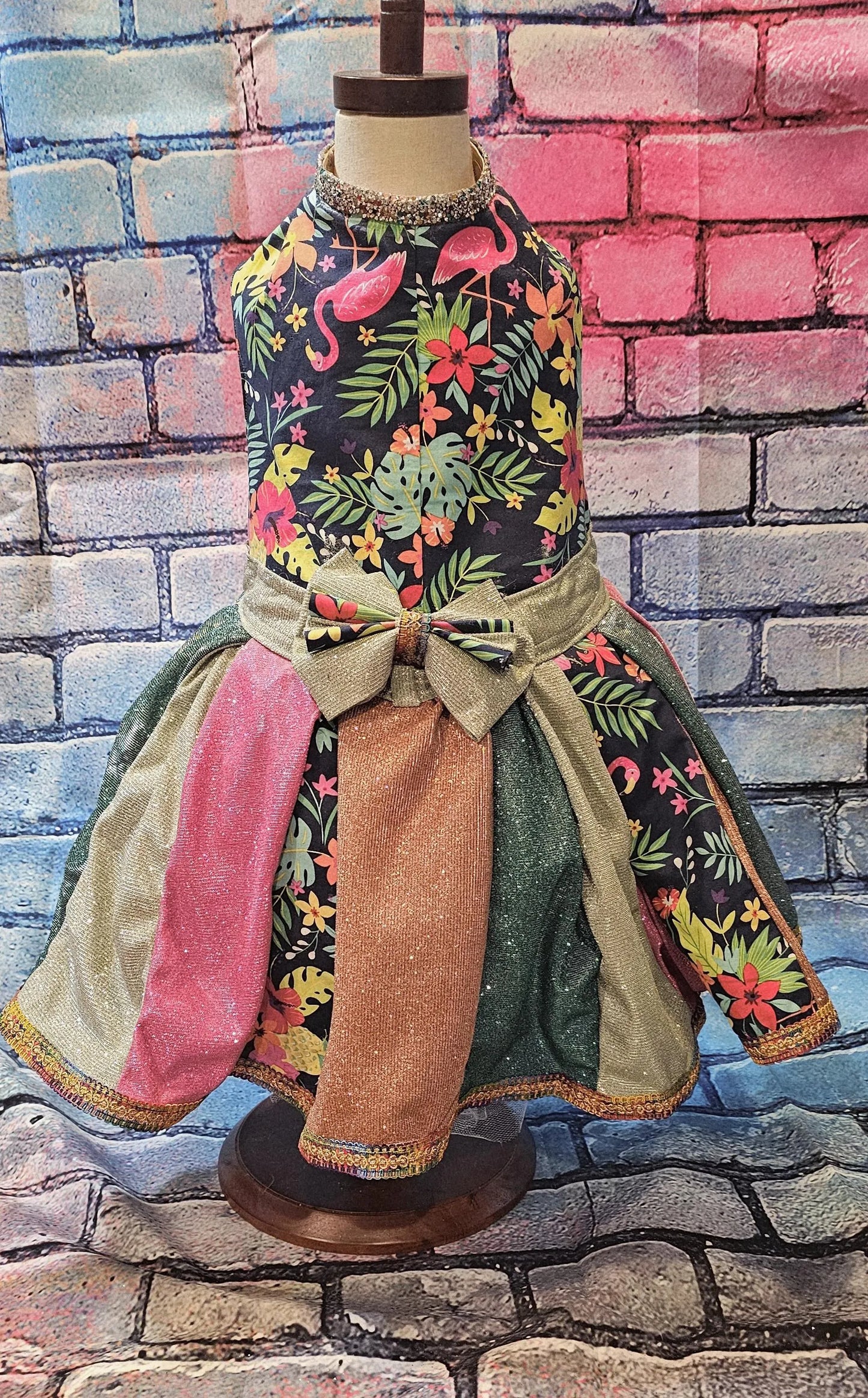 - Hawaiian pet dress, Hawaiian glitter dog dress, Hawaiian cat dress