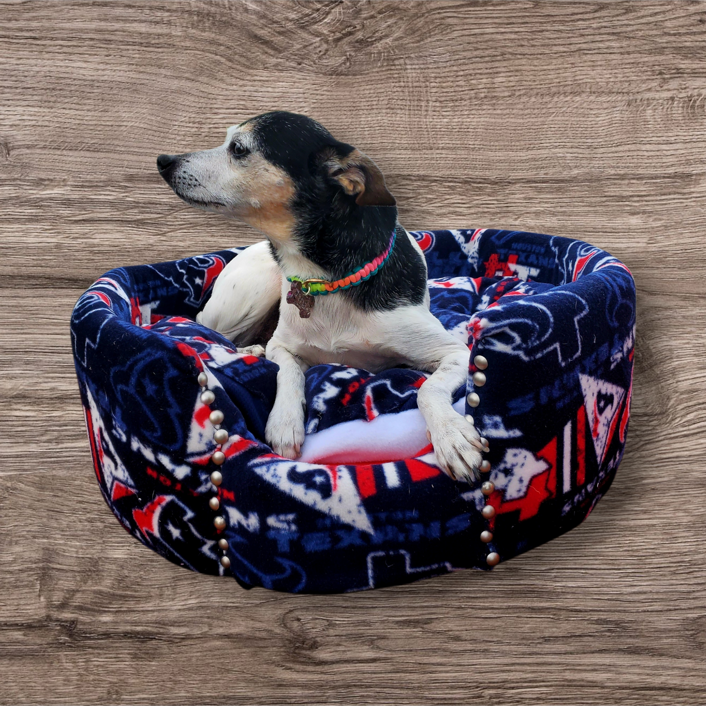 Houston Texans round pet bed, luxury Texans pet furniture