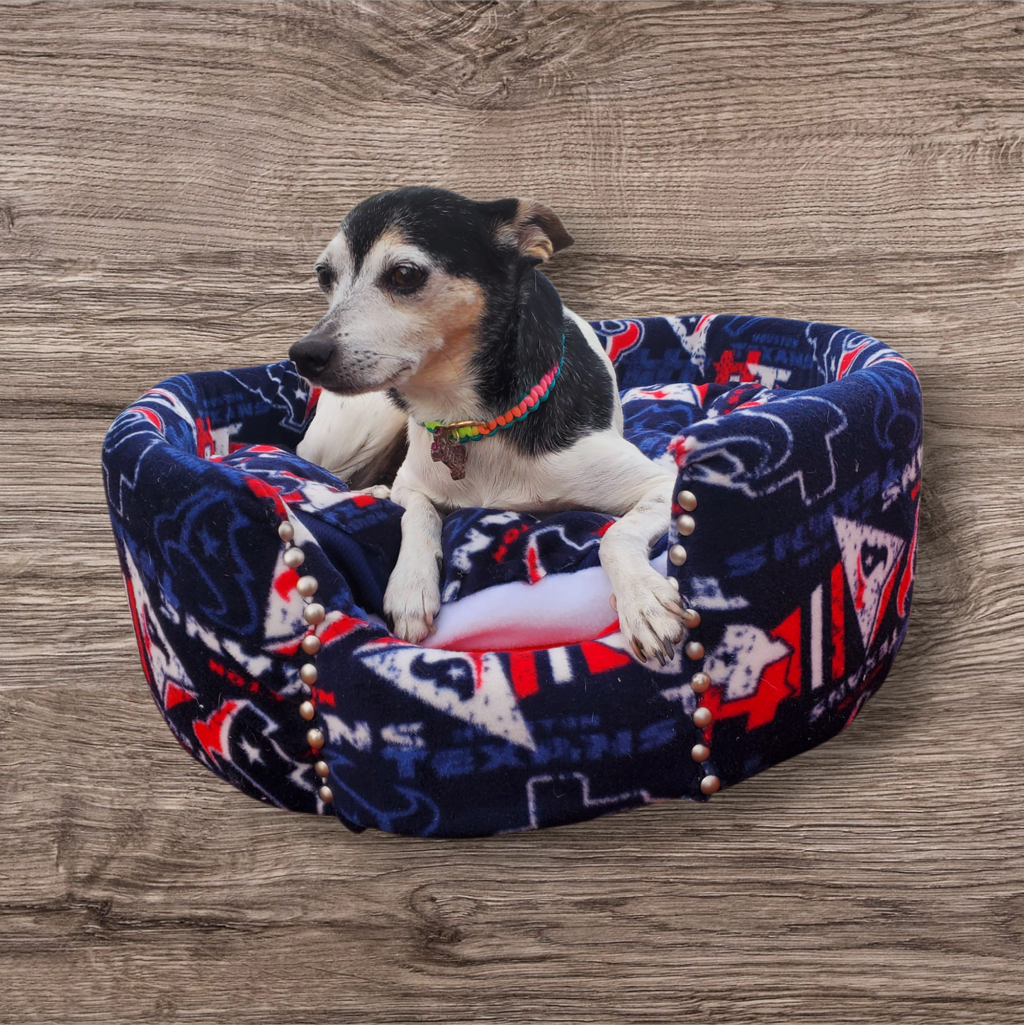 Houston Texans round pet bed, luxury Texans pet furniture