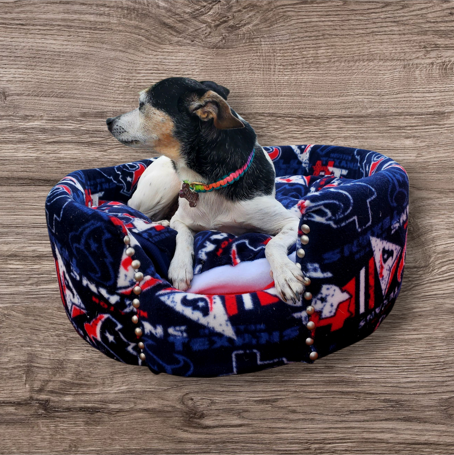 Houston Texans round pet bed, luxury Texans pet furniture