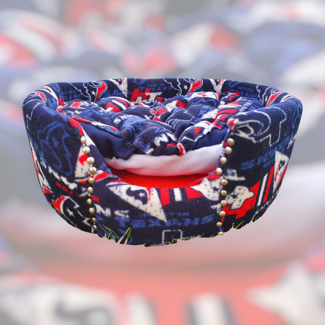 Houston Texans round pet bed, luxury Texans pet furniture