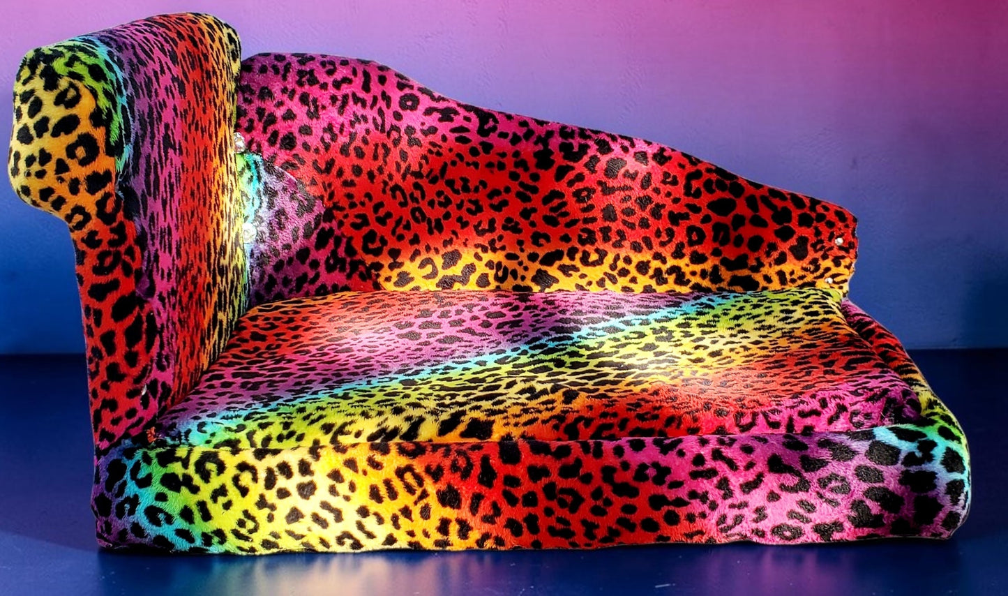 Pet Chaise Lounge, Rainbow Chaise Bed, Pet Chaise Bed, Dog Chaise, Cat Chaise Pet Furniture, Chaise furniture for pets