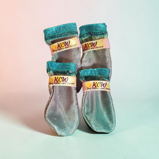 Glitter pet Booties, Dog booties, irradescent shimmer booties, dog shoes, cat booties, pet shoes, cat shoes, glitter dog booties