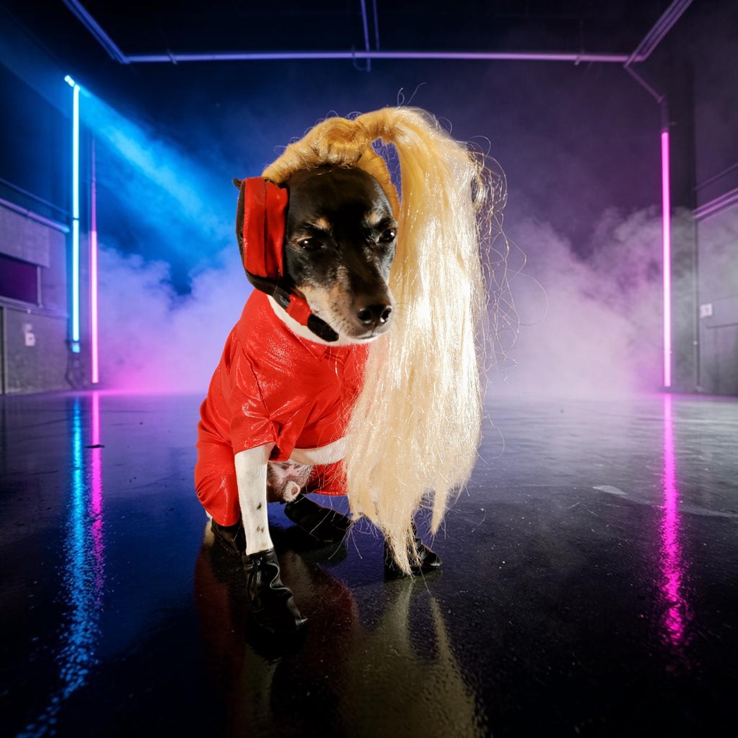 Pop Singer Britney Pet costume, Oops I did again pet costume, Britney Spears inspired pet costume