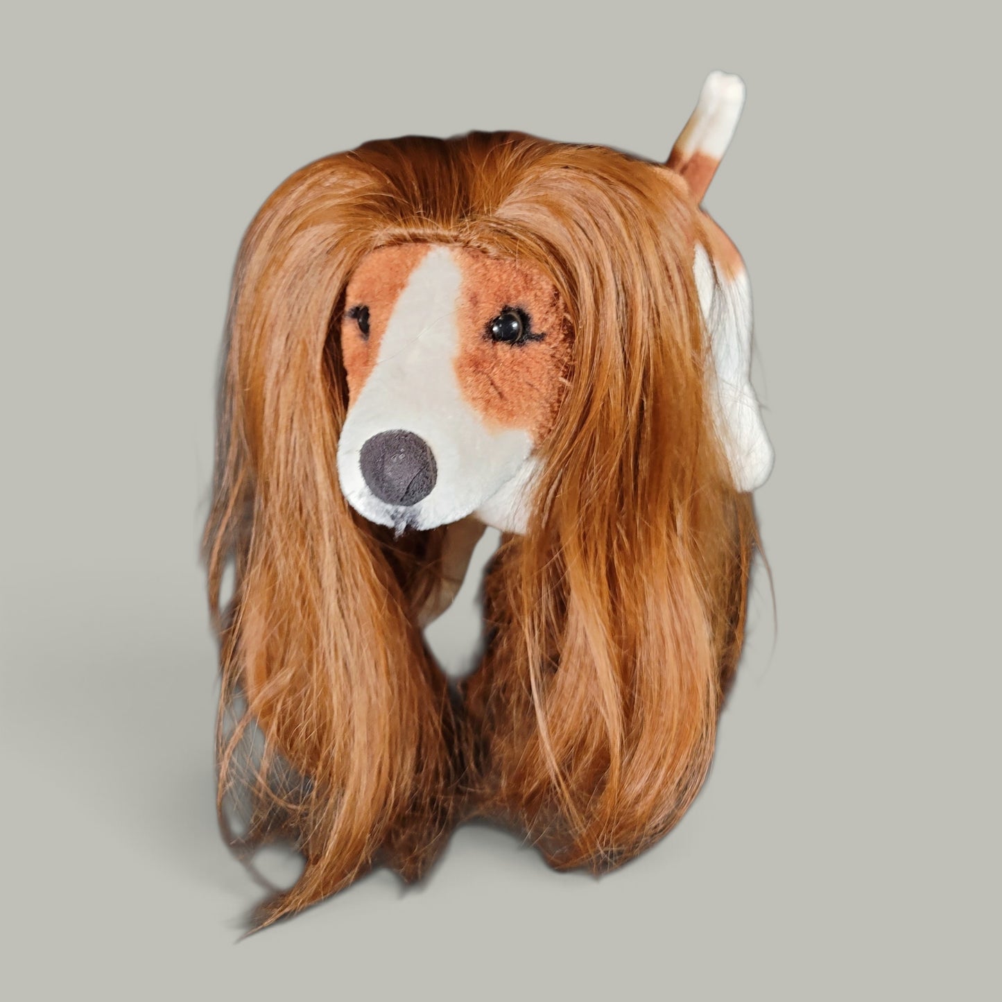 Pet Wigs, dog wigs, cat wigs, wigs for pets, Halloween Pet wigs, blond pet wig, brown pet wig, black pet wig, ponytail pet wig, wigs for dog
