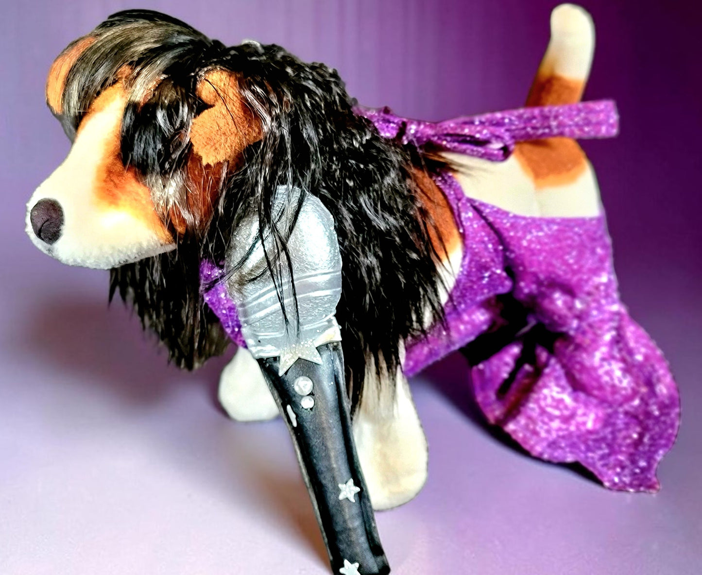 Selena replica Pet Costume, Selena Dog costume, Selena Iconic purple pet costume, Selena purple jumpsuit pet dog cat costume, wig selena