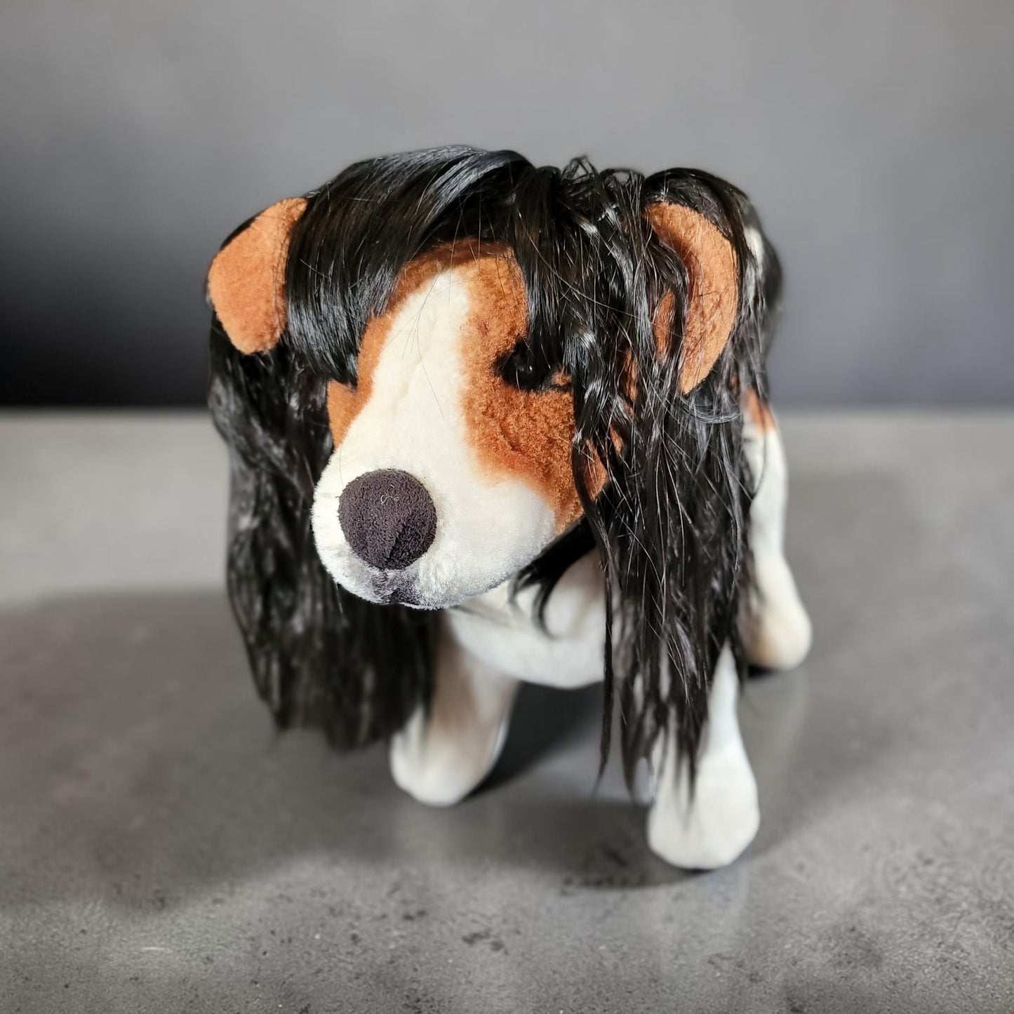 Pet Wigs, dog wigs, cat wigs, wigs for pets, Halloween Pet wigs, blond pet wig, brown pet wig, black pet wig, ponytail pet wig, wigs for dog