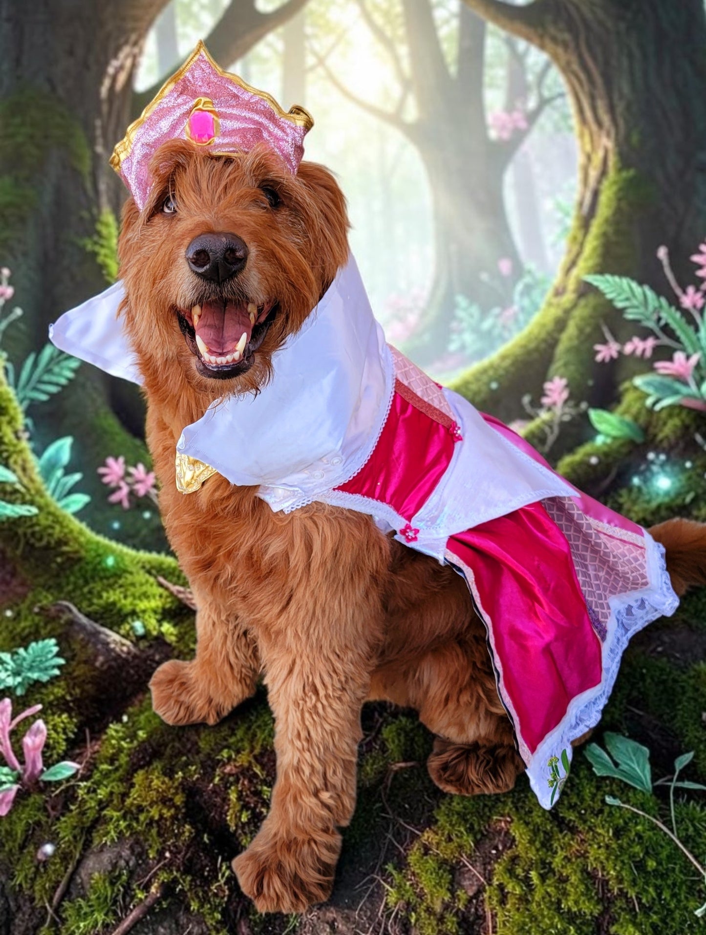 Sleeping Beauty revisable pet costume, Princess Aurora pet costume, Blue Sleeping Beauty Pet, Pink Sleeping Beauty pet