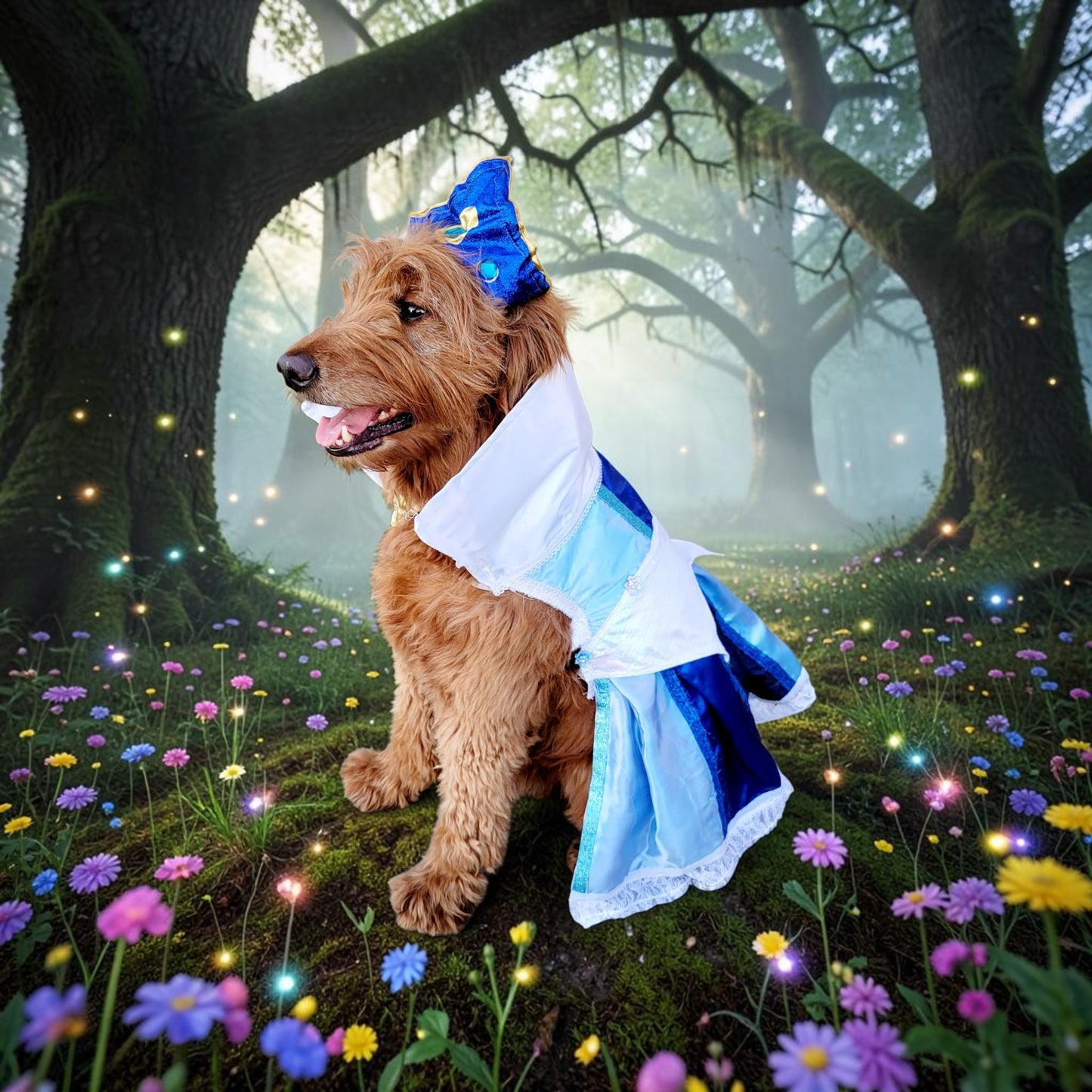Sleeping Beauty revisable pet costume, Princess Aurora pet costume, Blue Sleeping Beauty Pet, Pink Sleeping Beauty pet