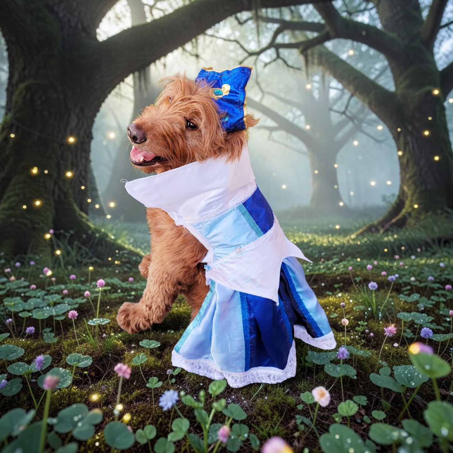 Sleeping Beauty revisable pet costume, Princess Aurora pet costume, Blue Sleeping Beauty Pet, Pink Sleeping Beauty pet