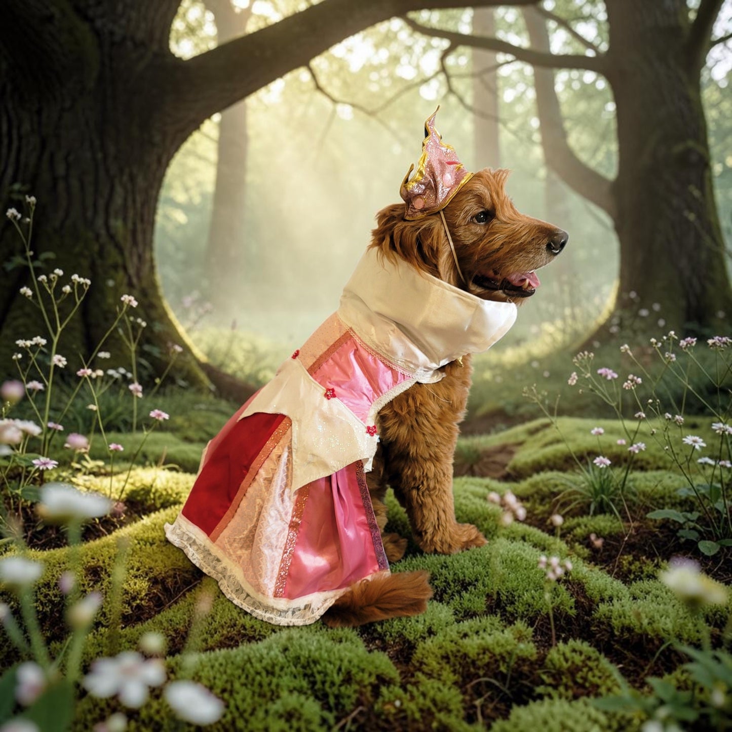 Sleeping Beauty revisable pet costume, Princess Aurora pet costume, Blue Sleeping Beauty Pet, Pink Sleeping Beauty pet