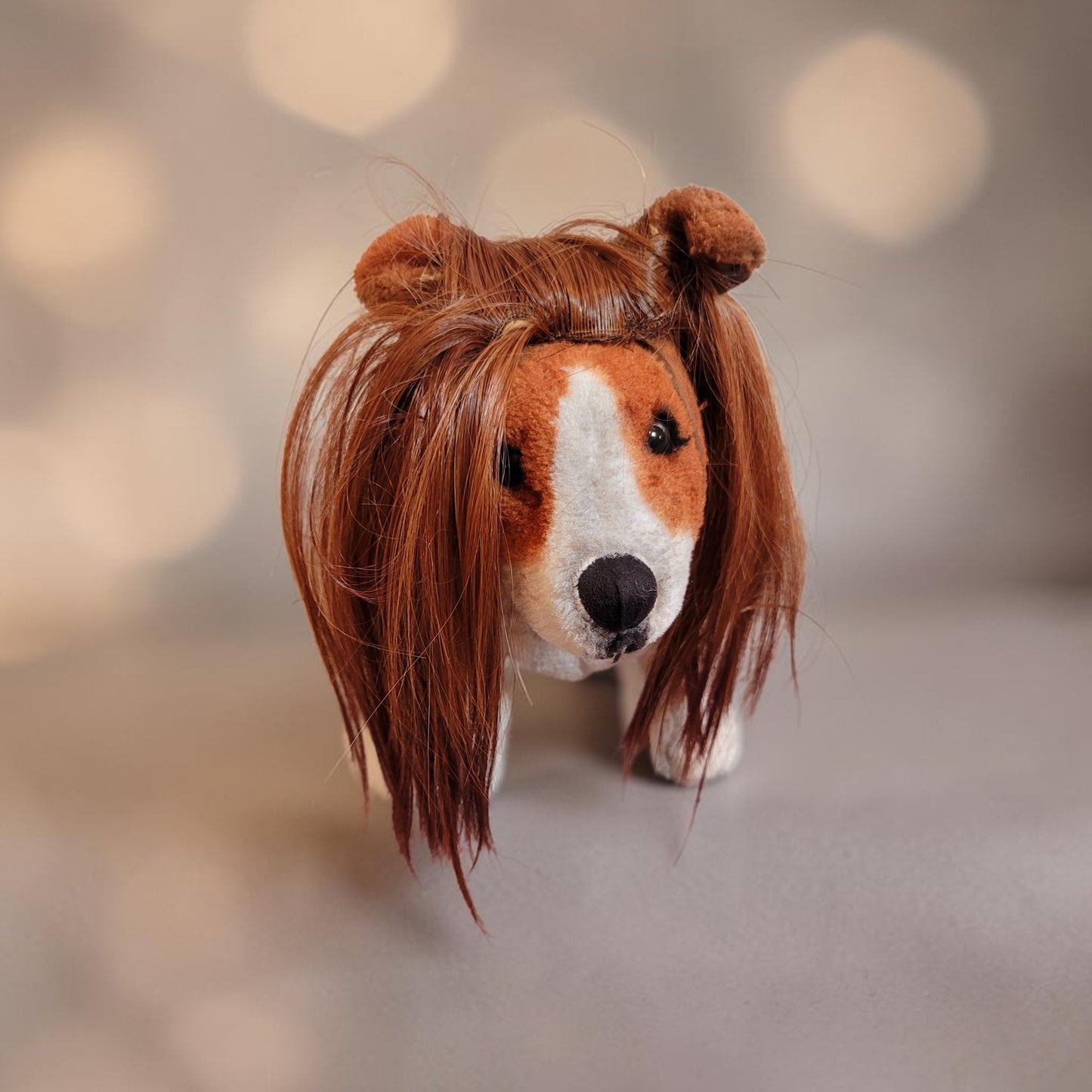 Pet Wigs, dog wigs, cat wigs, wigs for pets, Halloween Pet wigs, blond pet wig, brown pet wig, black pet wig, ponytail pet wig, wigs for dog