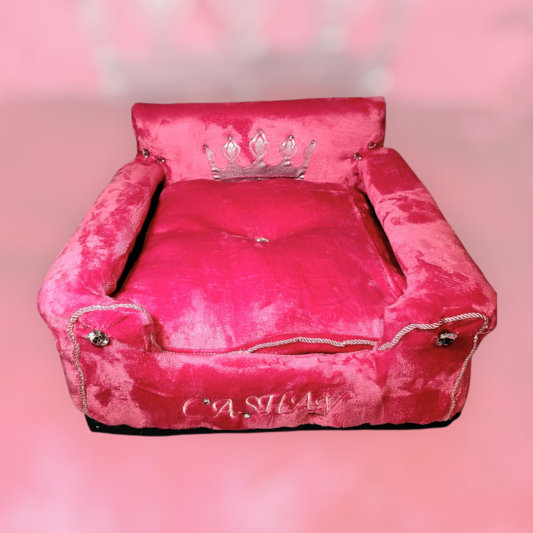 Princess luxury pet bed, personalized pet bed, princess dog bed