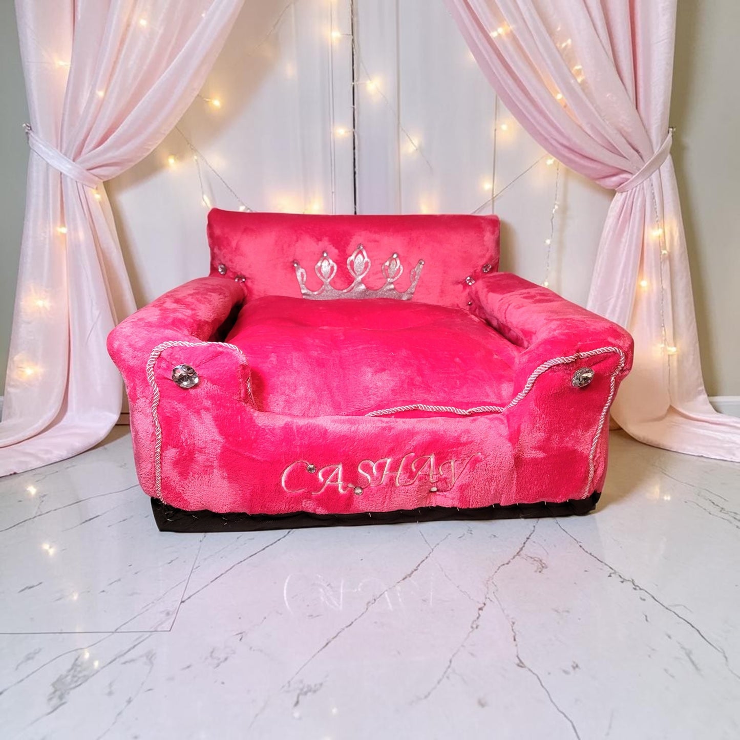 Princess luxury pet bed, personalized pet bed, princess dog bed