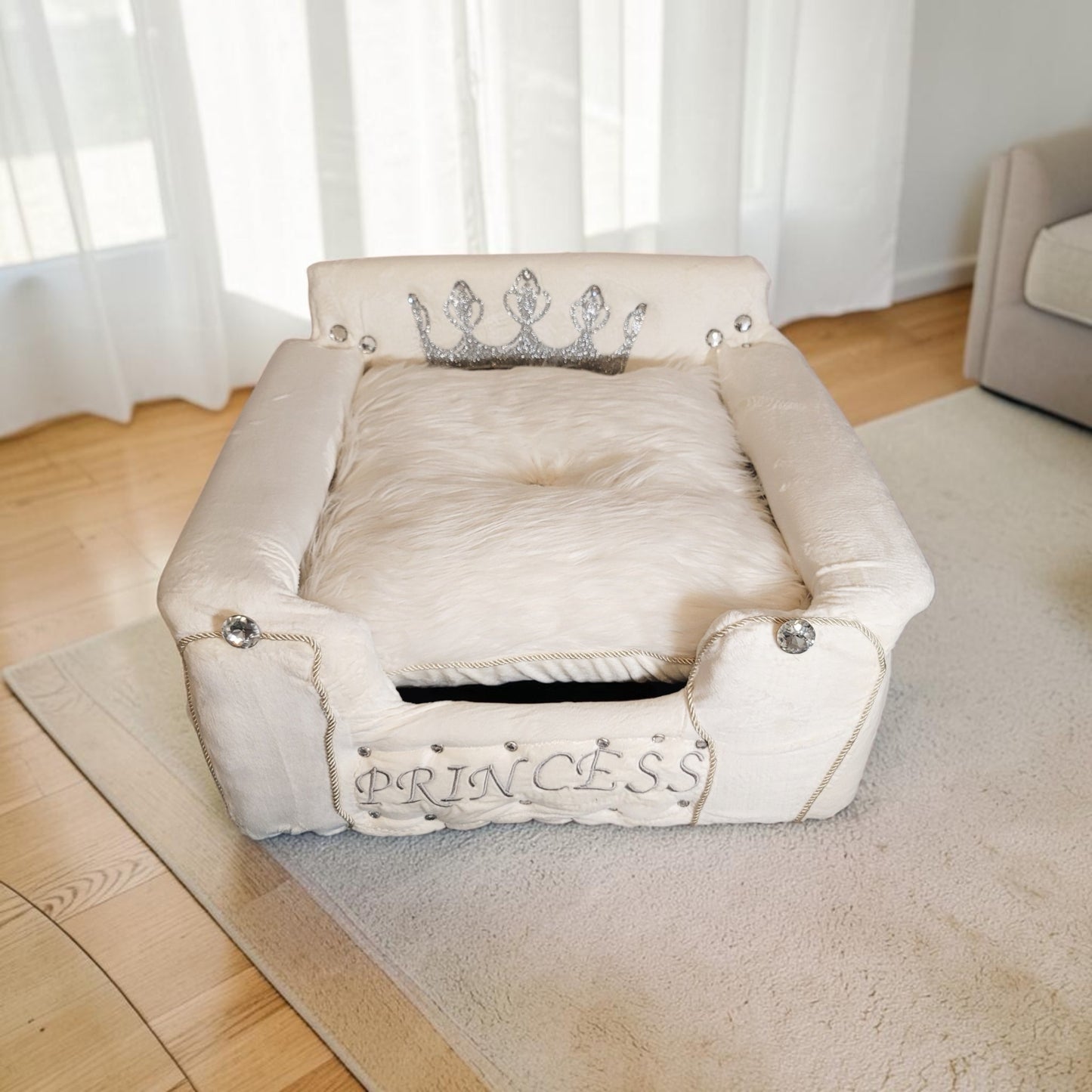 Princess luxury pet bed, personalized pet bed, princess dog bed