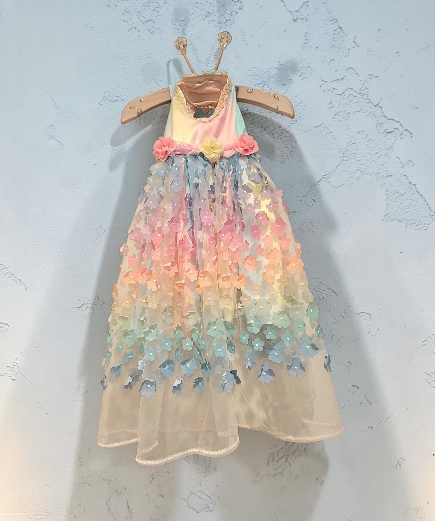 Flower pet dress, flower dog dress, flower cat dress, pastel pet dress, special occasion pet dress, couture pet dress, 3D flower pet dress