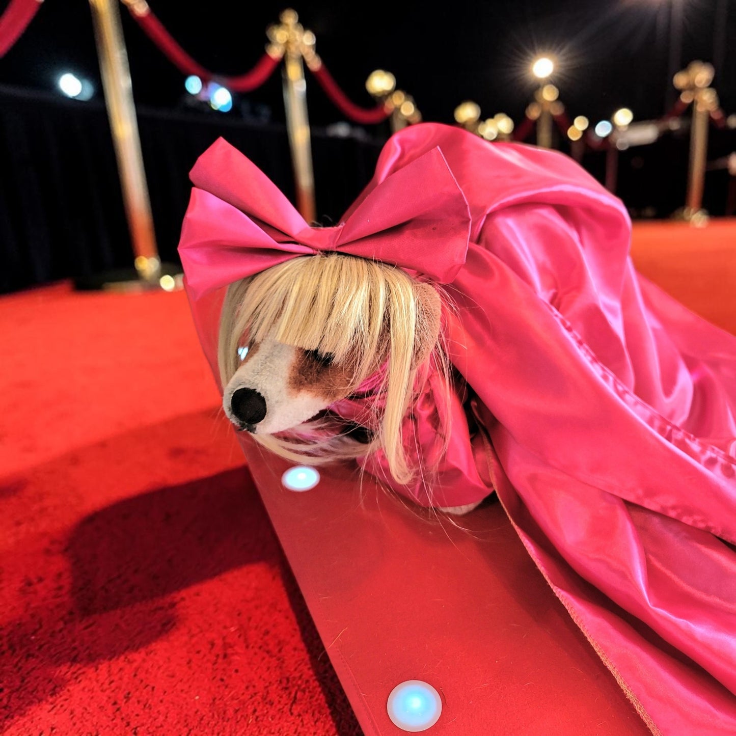Lady Gaga pink pet costume, lady gaga dog costume, mutt gala pet costume, Lady Gaga pet Halloween costume, pet mett gala replica