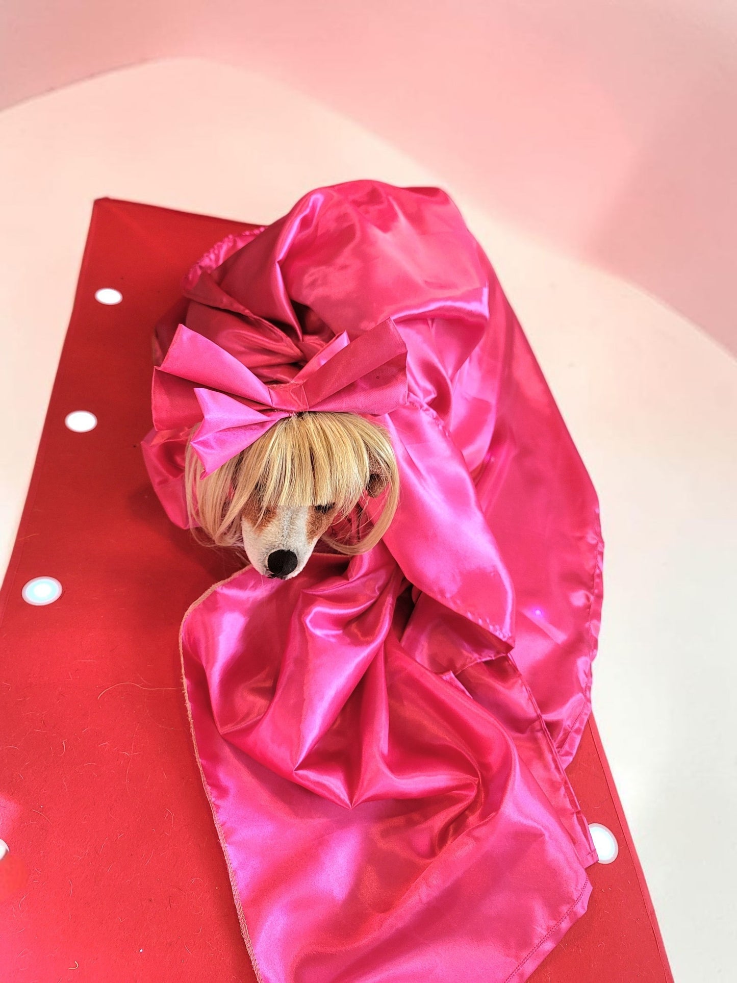 Lady Gaga pink pet costume, lady gaga dog costume, mutt gala pet costume, Lady Gaga pet Halloween costume, pet mett gala replica