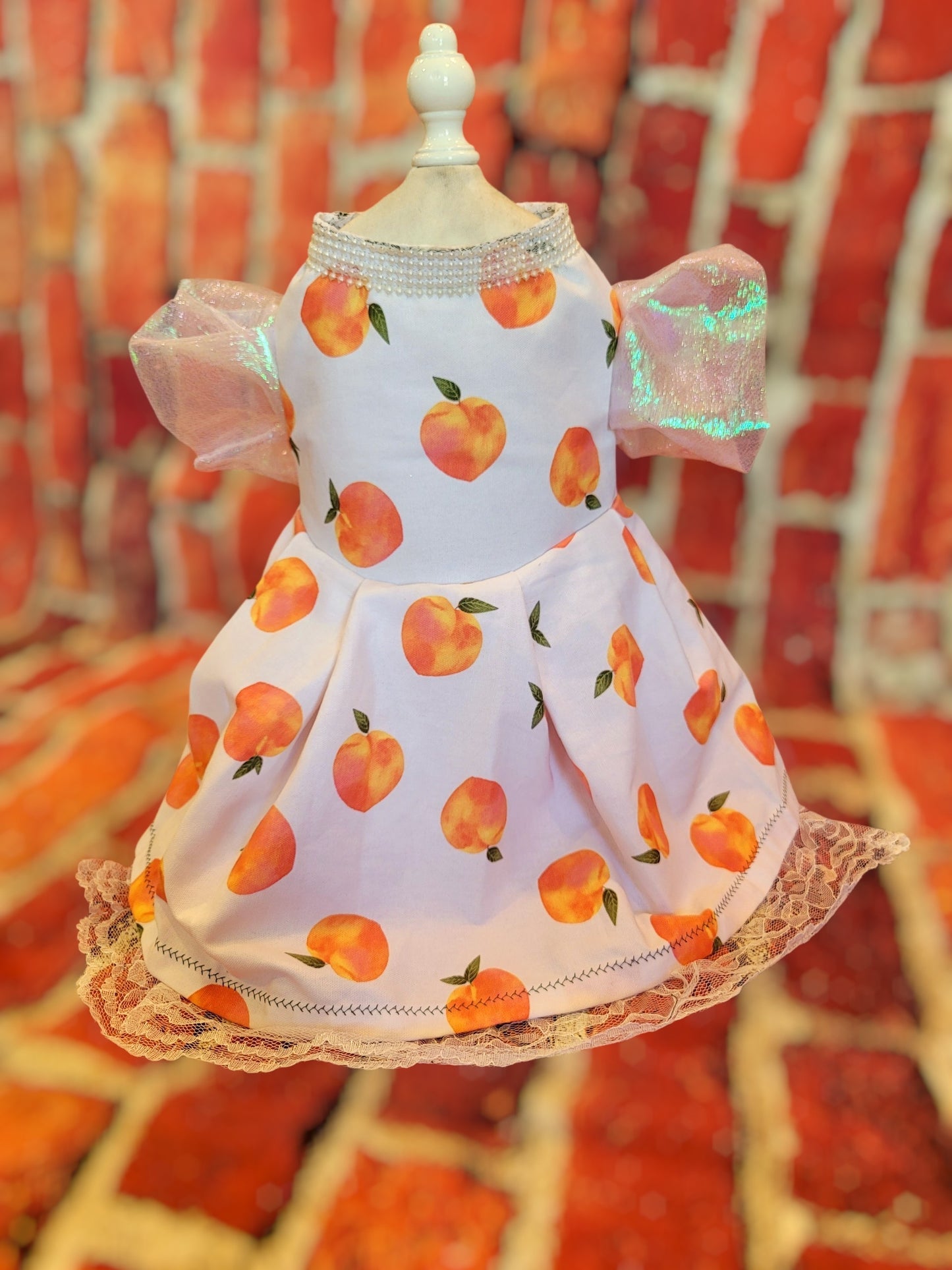 Peach gingham pet dress, peach gingham dog dress, gingham pet dress? Southern bell pet dress, southern bell dog dress, gingham cat dress