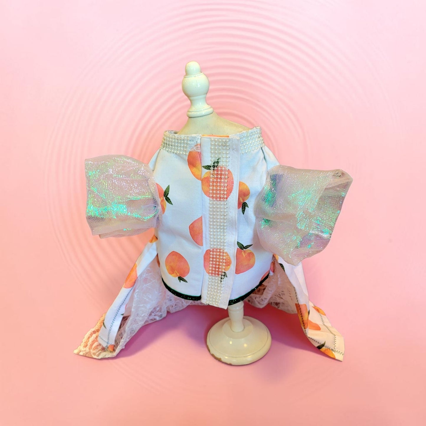 Peach gingham pet dress, peach gingham dog dress, gingham pet dress? Southern bell pet dress, southern bell dog dress, gingham cat dress