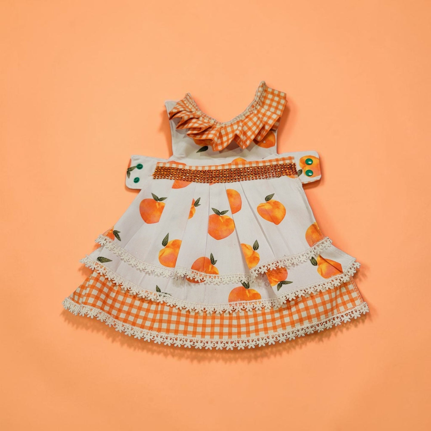Peach gingham pet dress, peach gingham dog dress, gingham pet dress? Southern bell pet dress, southern bell dog dress, gingham cat dress