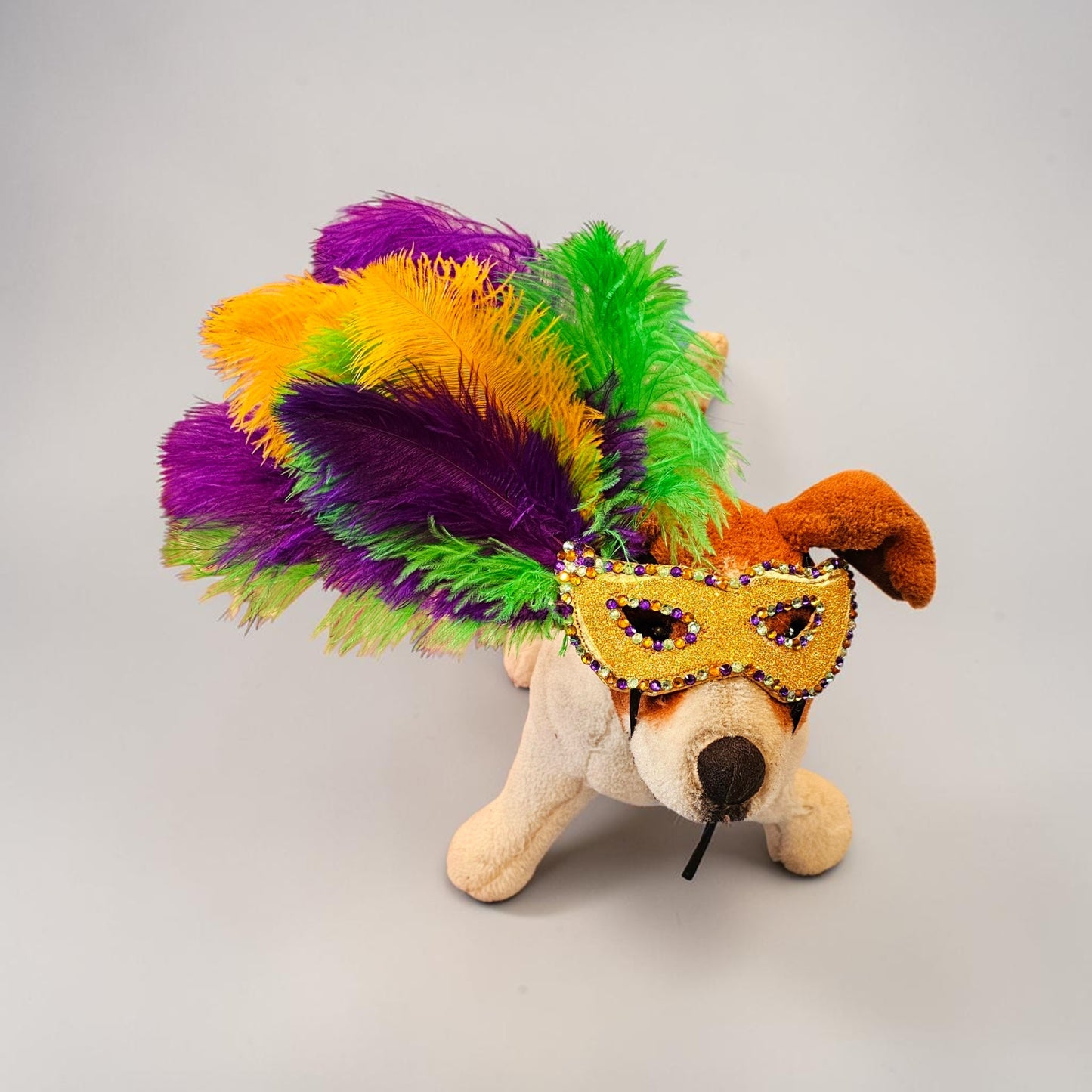 Mardi Gras Pet Masks, Mardi Gras Dog Mask, Fat Tuesday pet, feather pet mask