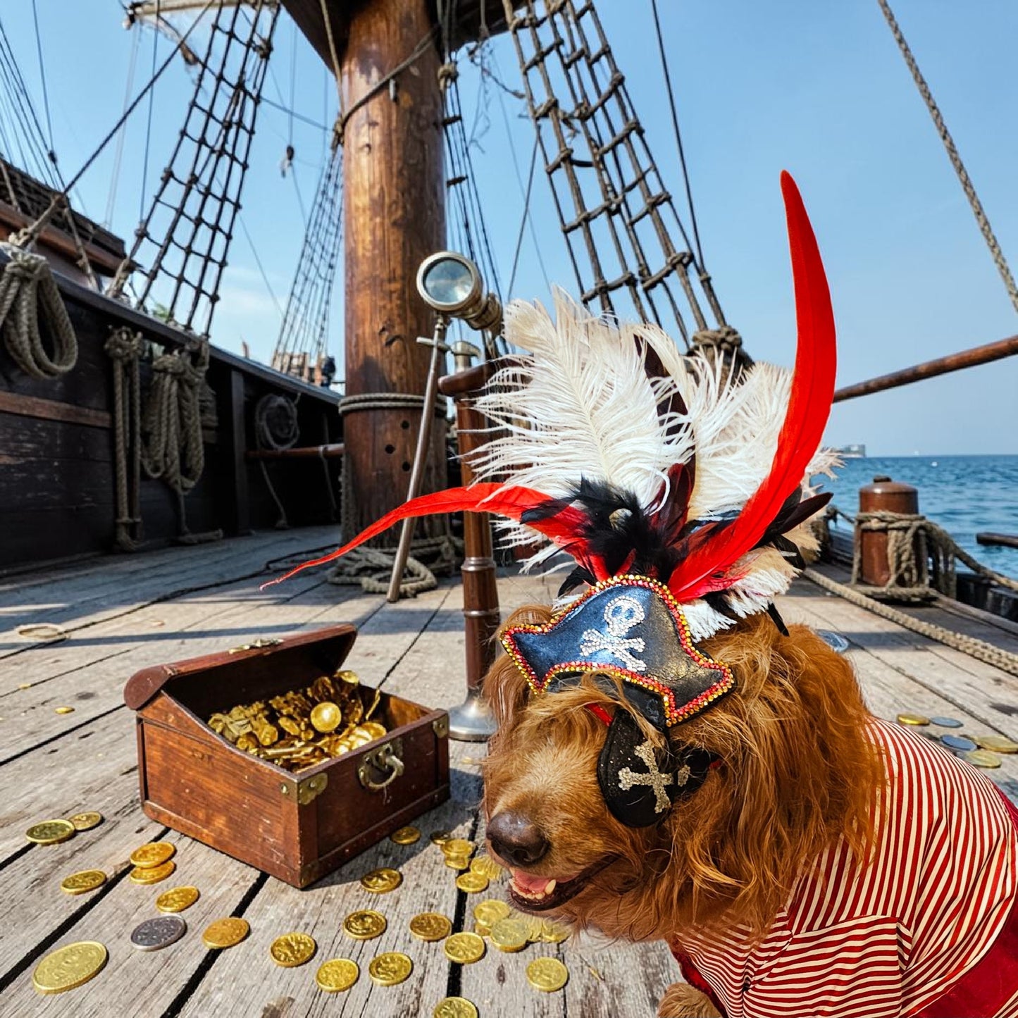 Pet Pirate hat, pet pirate sword, pet pirate patch, pirate pet costume
