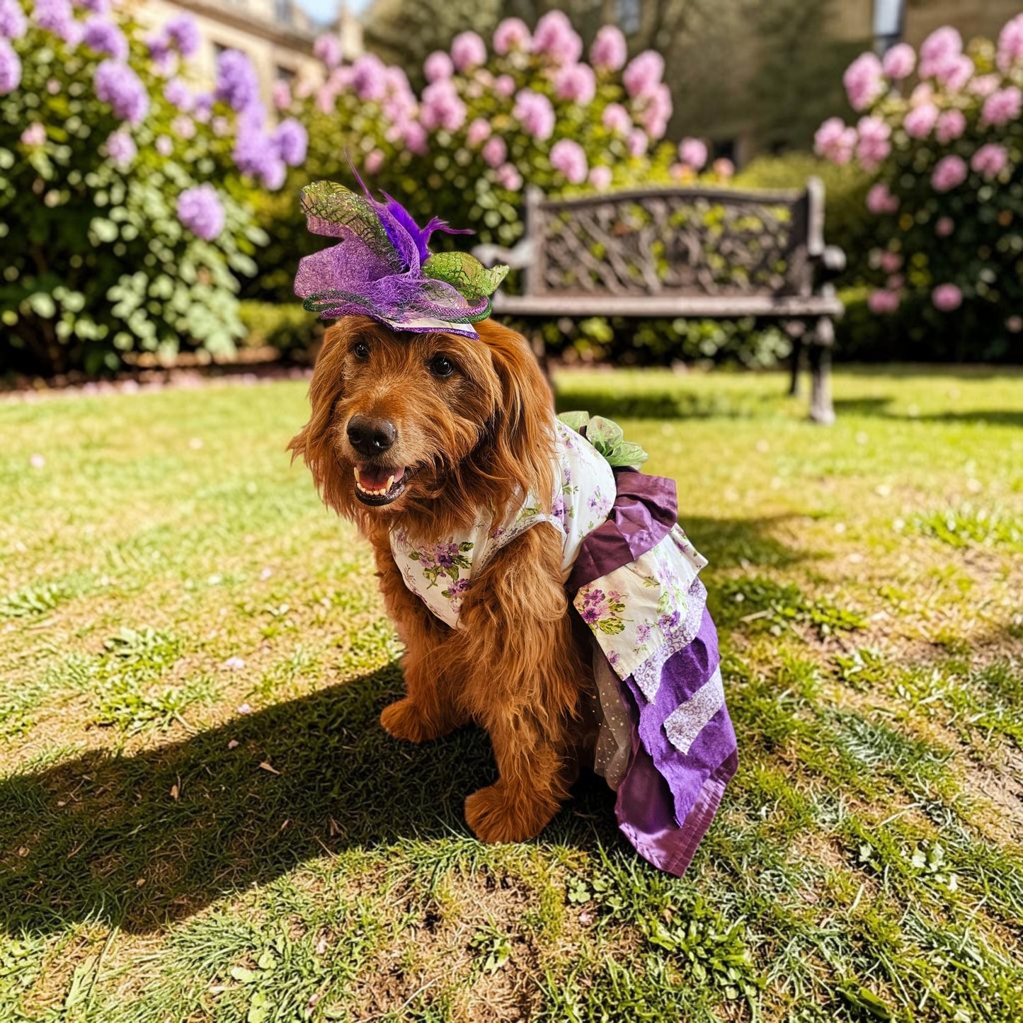 Kentucky derby pet hat and dress, Kentucky Derby dog hat and dress, Canine couture, Kentucky Derby pet costume