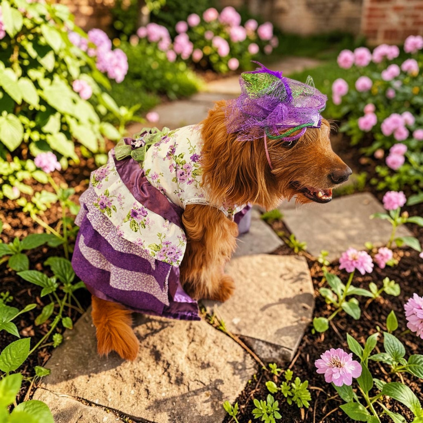 Kentucky derby pet hat and dress, Kentucky Derby dog hat and dress, Canine couture, Kentucky Derby pet costume