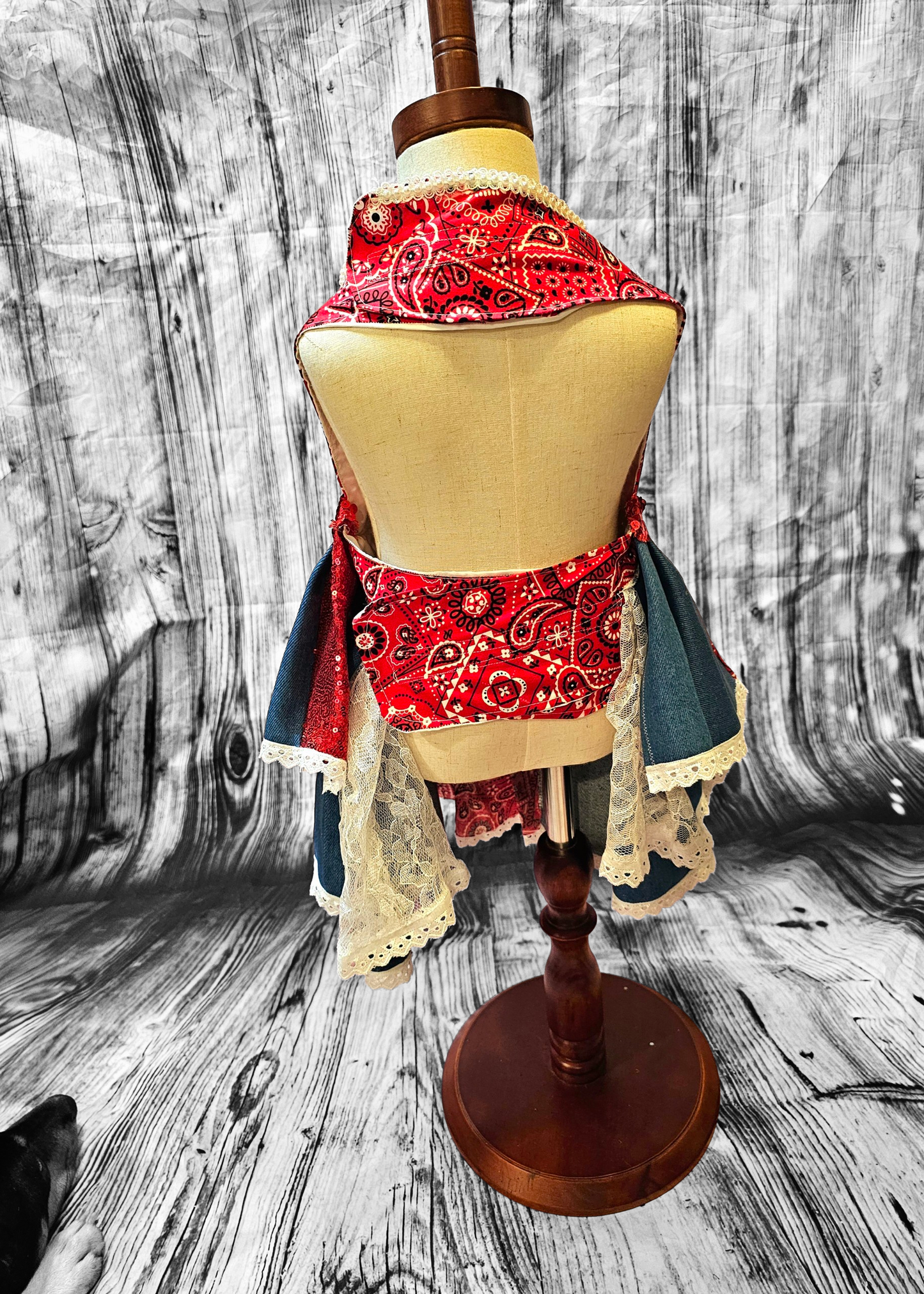 Western cowgirl pet dress, western cowgirl dog dress, western cowgirl cat costume