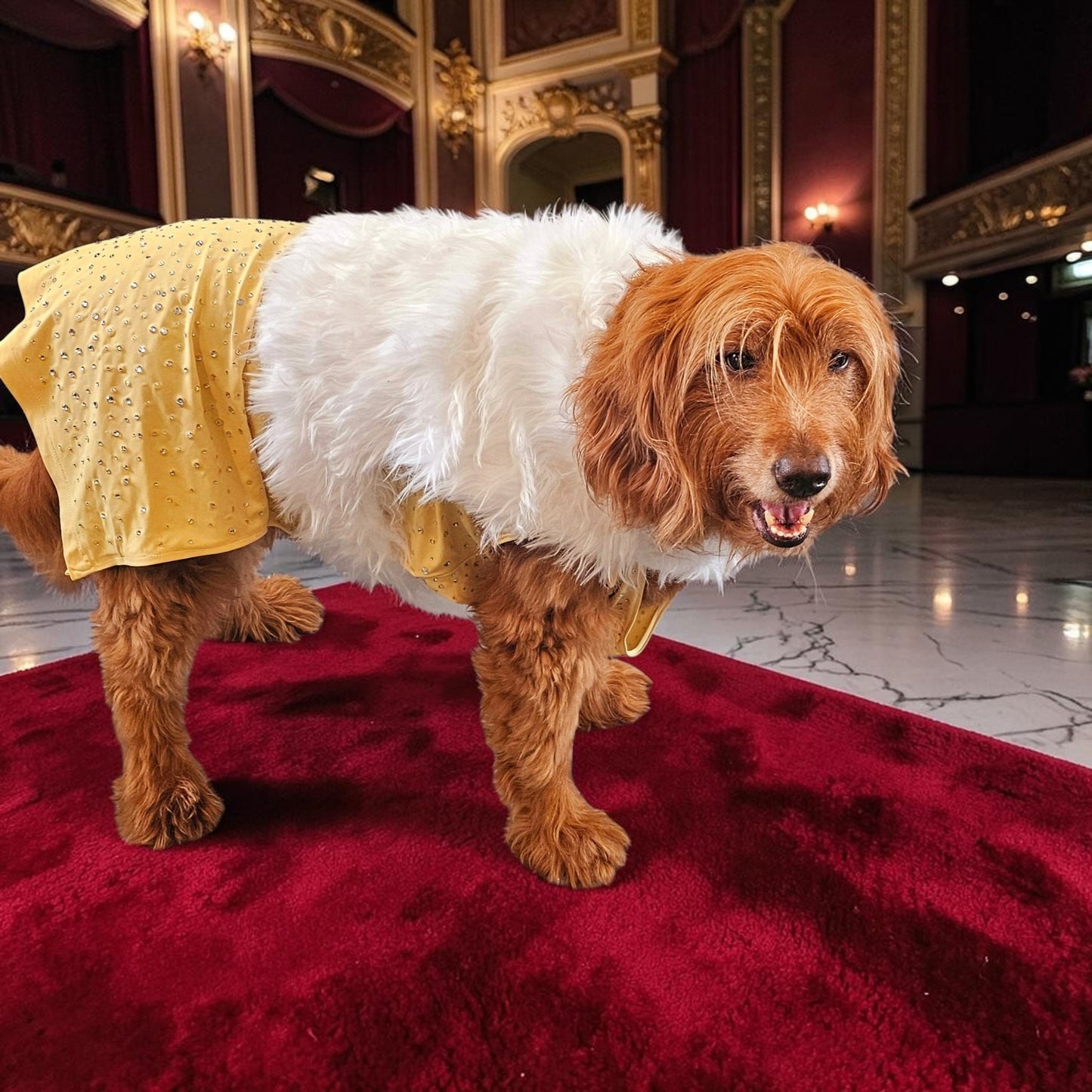 Marilyn Monroe Pet costume, Marilyn Monroe Happy Birthday Mr. President pet dress, Marilyn Monroe dog costume gold dress, pet cat costume
