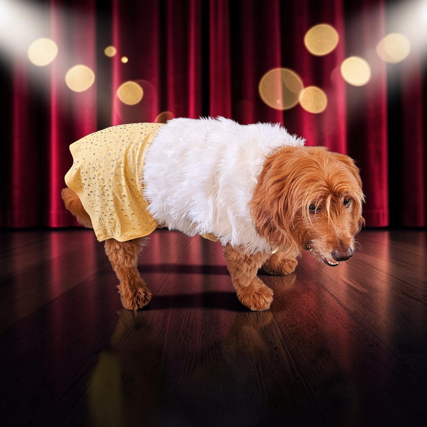 Marilyn Monroe Pet costume, Marilyn Monroe Happy Birthday Mr. President pet dress, Marilyn Monroe dog costume gold dress, pet cat costume