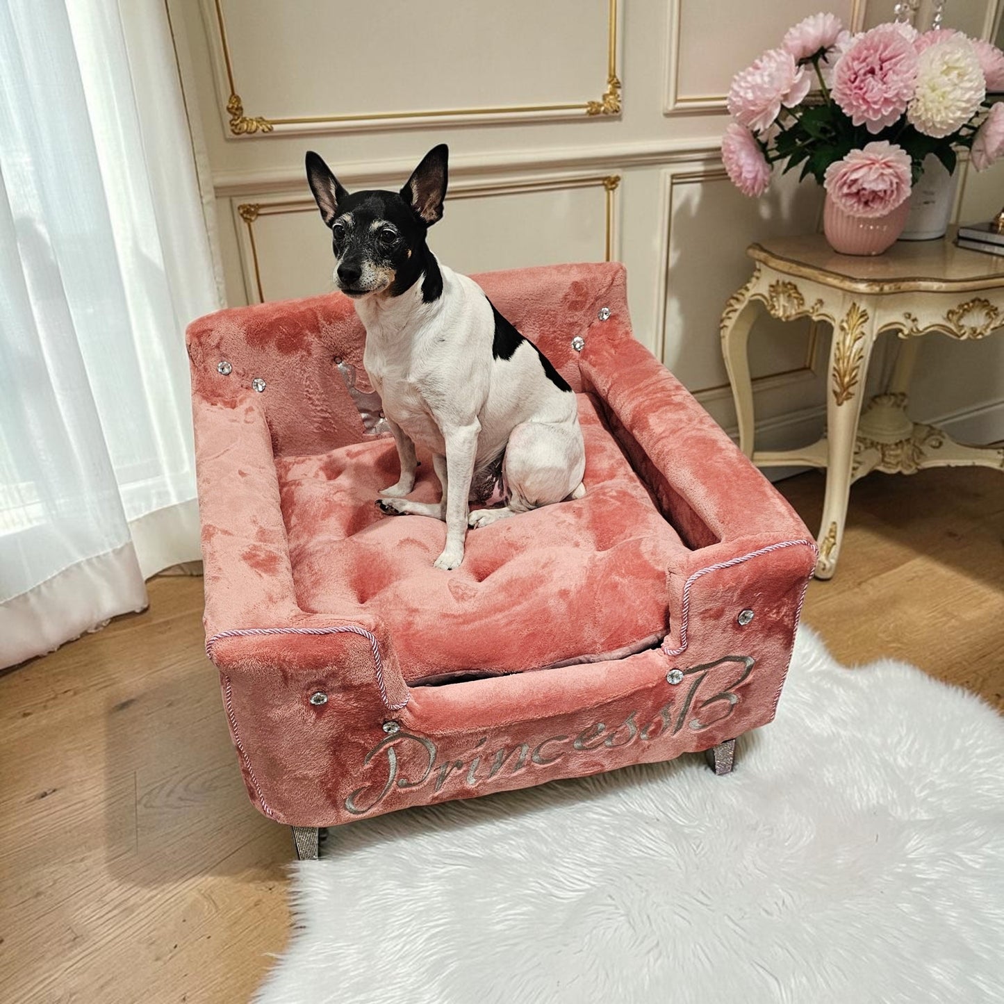 Princess luxury pet bed, personalized pet bed, princess dog bed