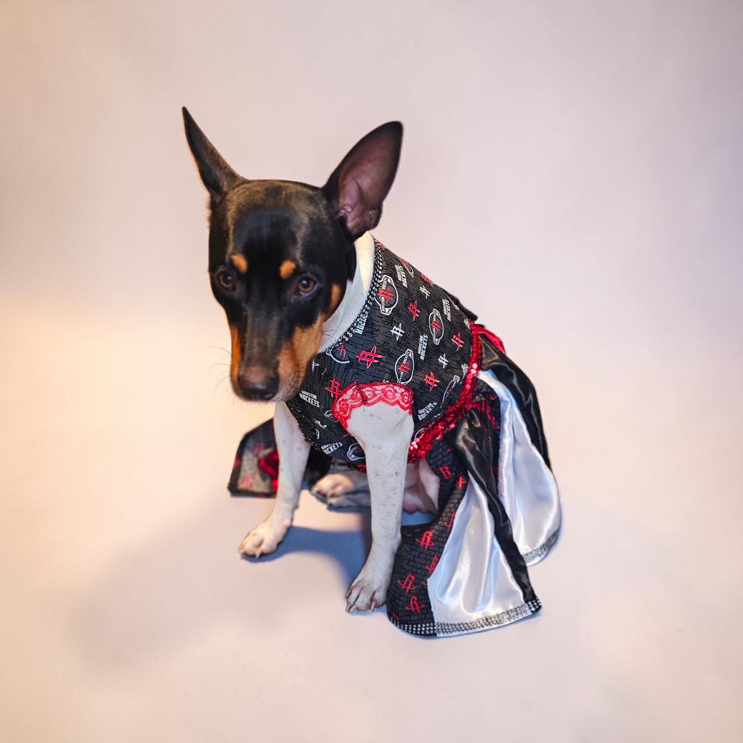 Houston Rockets pet dress, Houston rockets dog dress, Houston rockets cat dress, Rockets basketball pet dress, rockets pet clothes