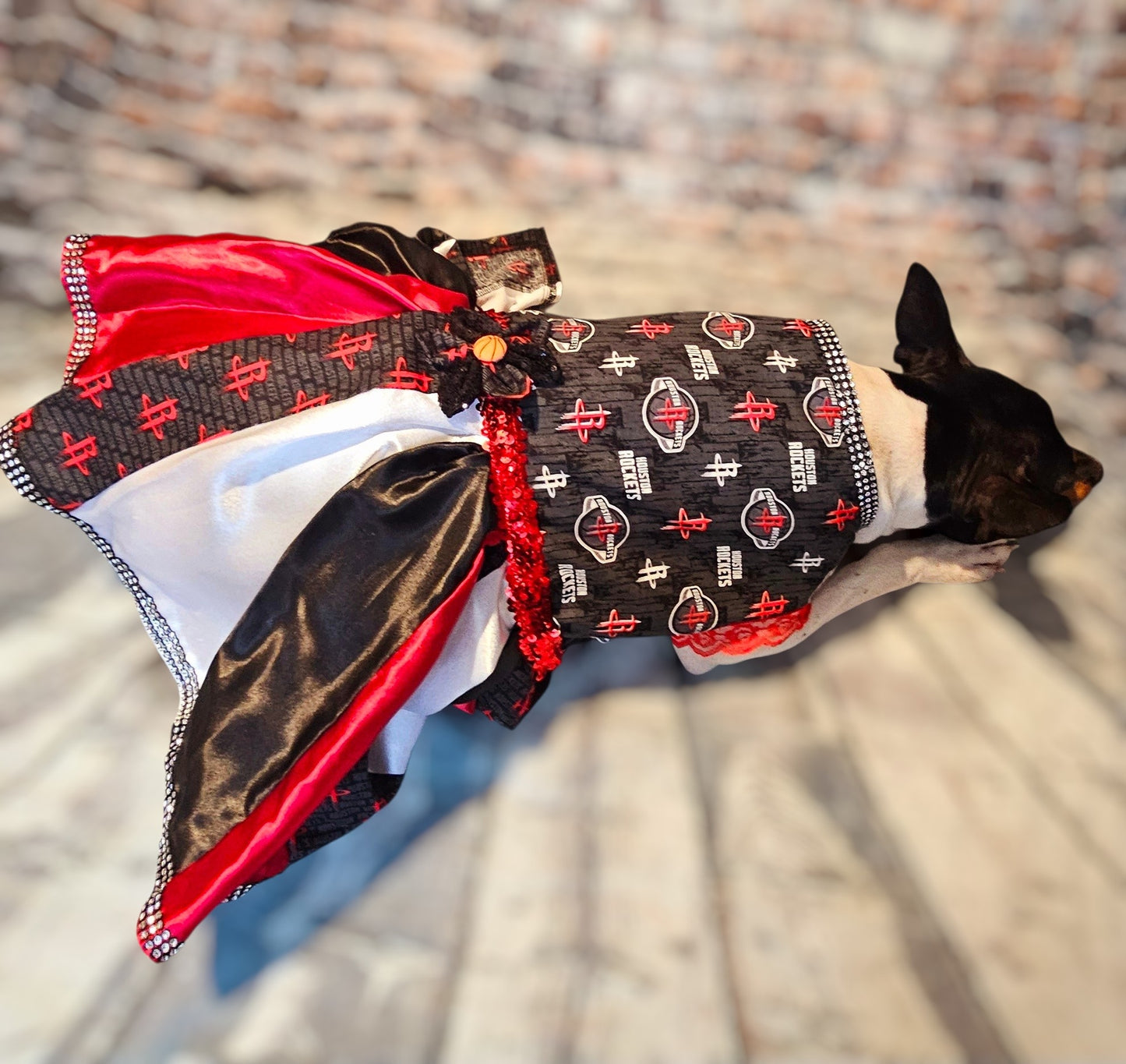 Houston Rockets pet dress, Houston rockets dog dress, Houston rockets cat dress, Rockets basketball pet dress, rockets pet clothes