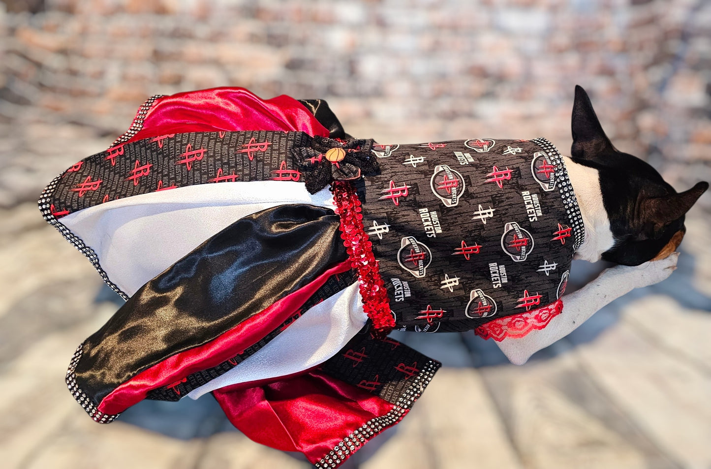 Houston Rockets pet dress, Houston rockets dog dress, Houston rockets cat dress, Rockets basketball pet dress, rockets pet clothes