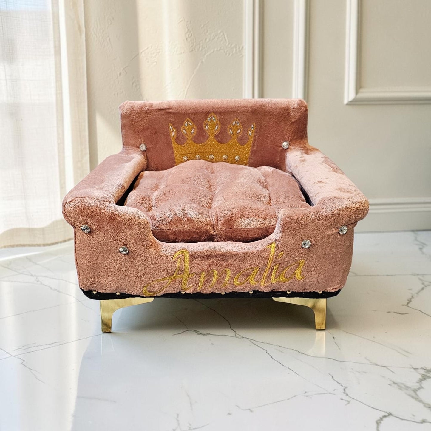 Princess luxury pet bed, personalized pet bed, princess dog bed