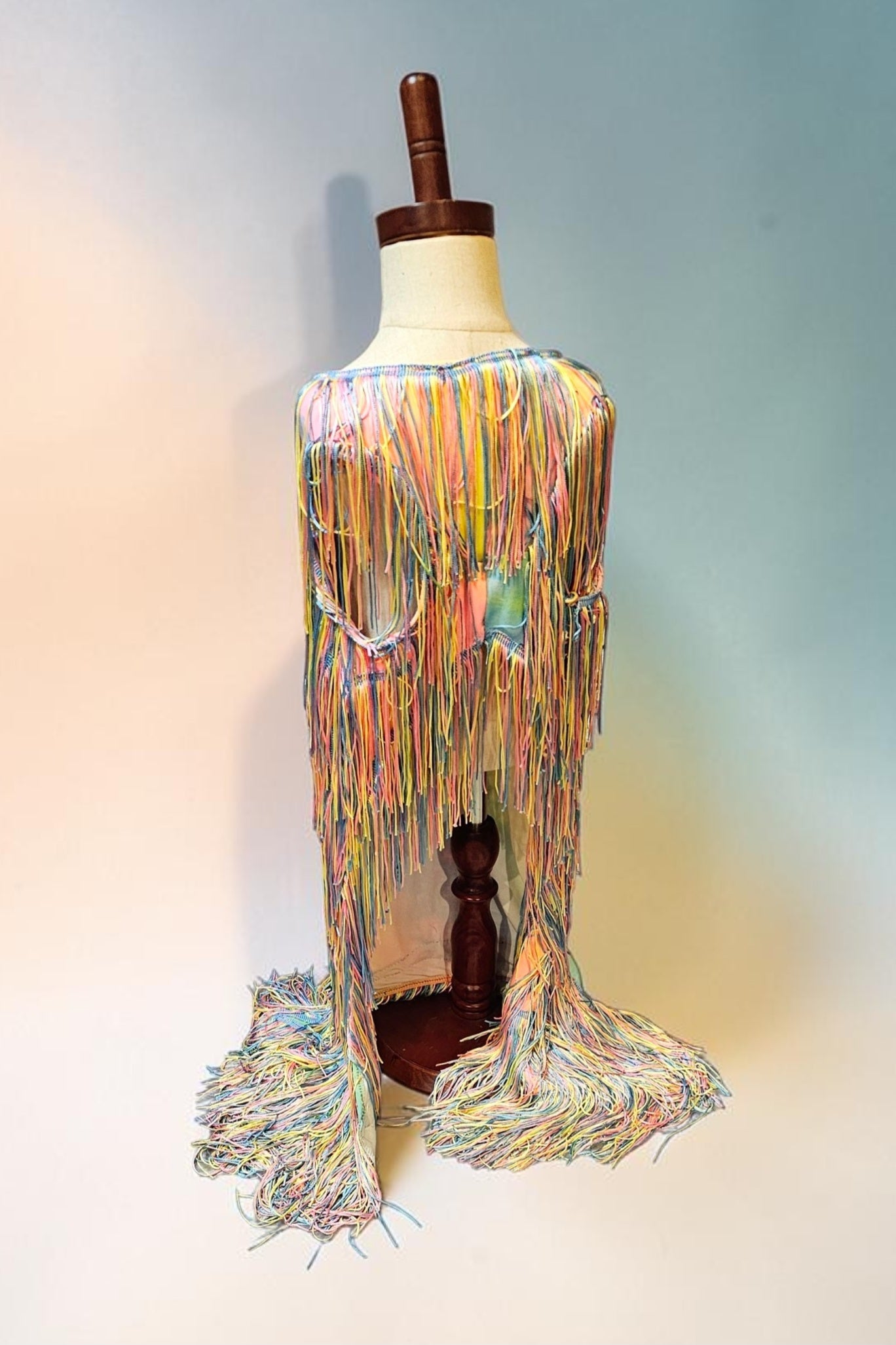 Tie-Dye tassel pet dress, Easter egg pet dress, 70s fringe pet costume, Tie-dye fringe pet costume, fringe dog costume, Tie dye cat dress