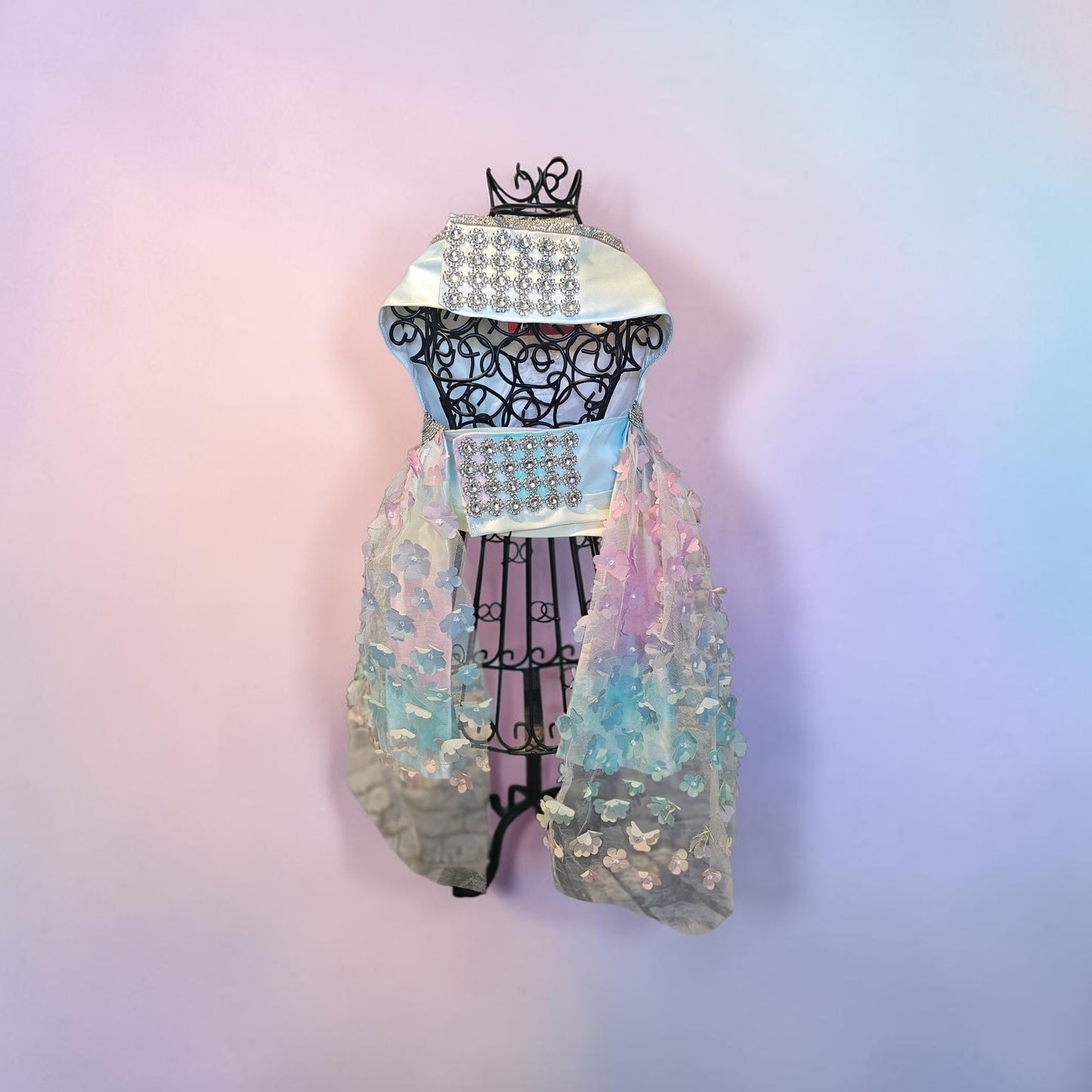 Flower pet dress, flower dog dress, flower cat dress, pastel pet dress, special occasion pet dress, couture pet dress, 3D flower pet dress