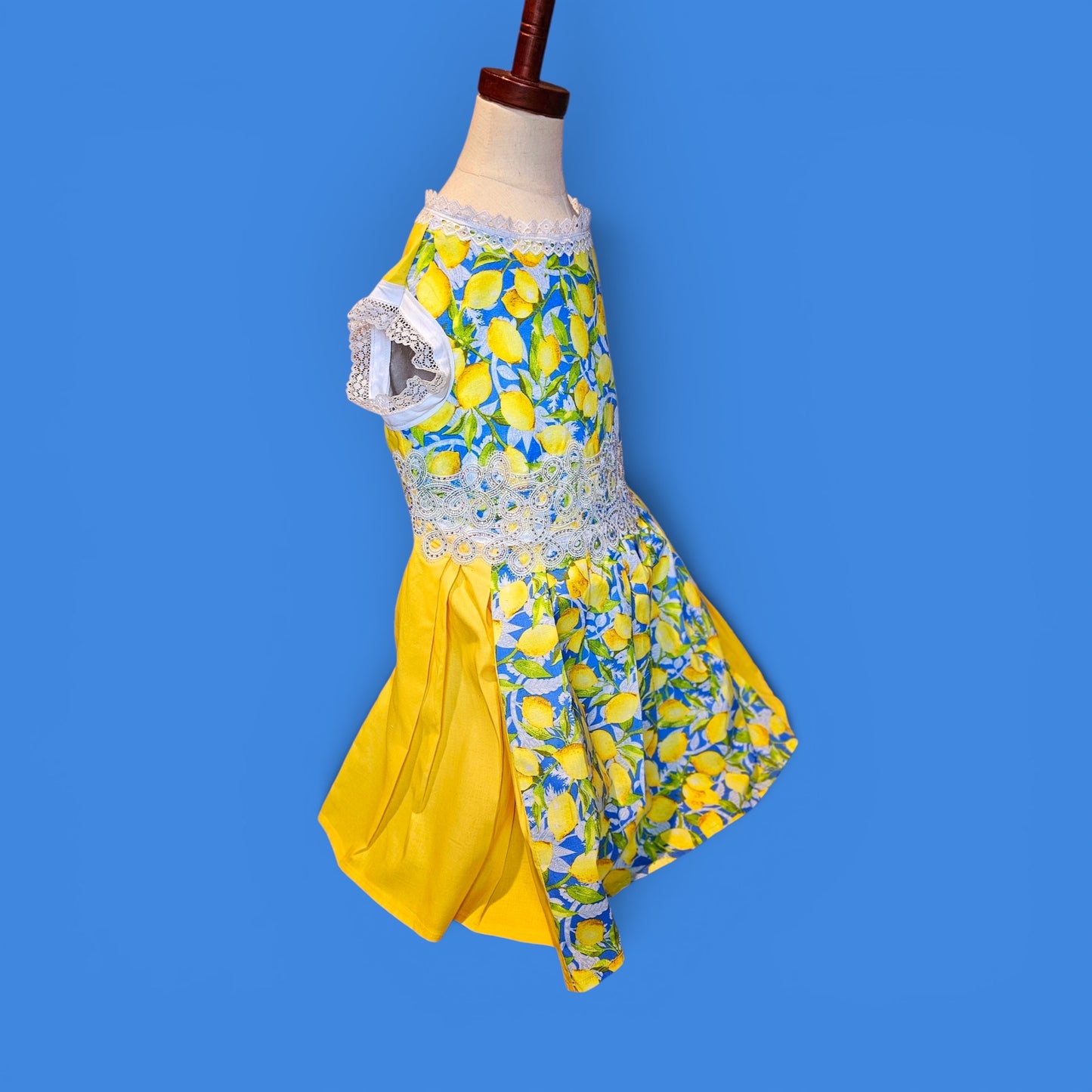 Lemon pet dress, lemon print dog dress, lemon cat dress, pet lemon dress