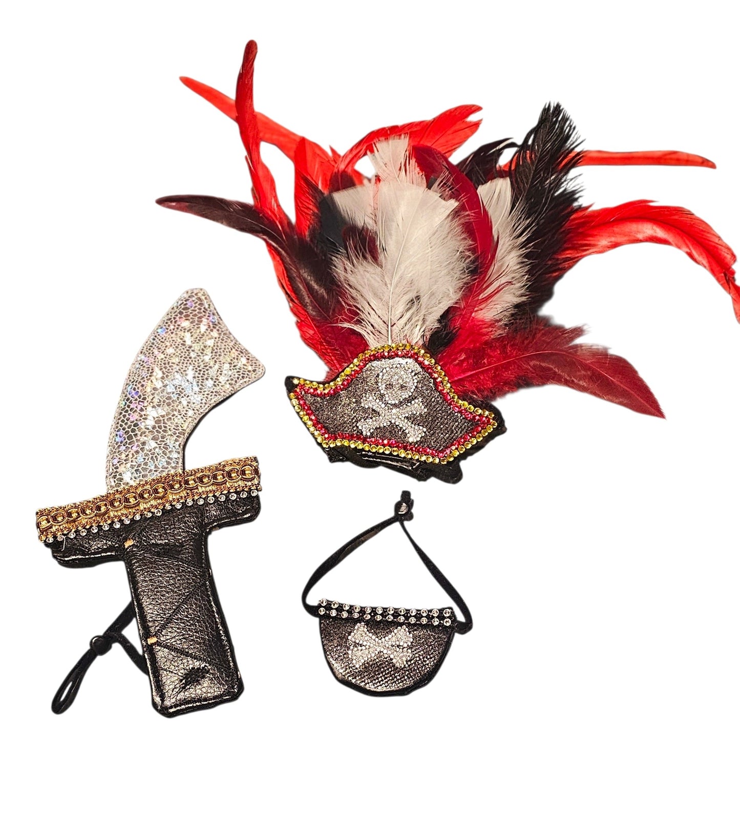Pet Pirate hat, pet pirate sword, pet pirate patch, pirate pet costume