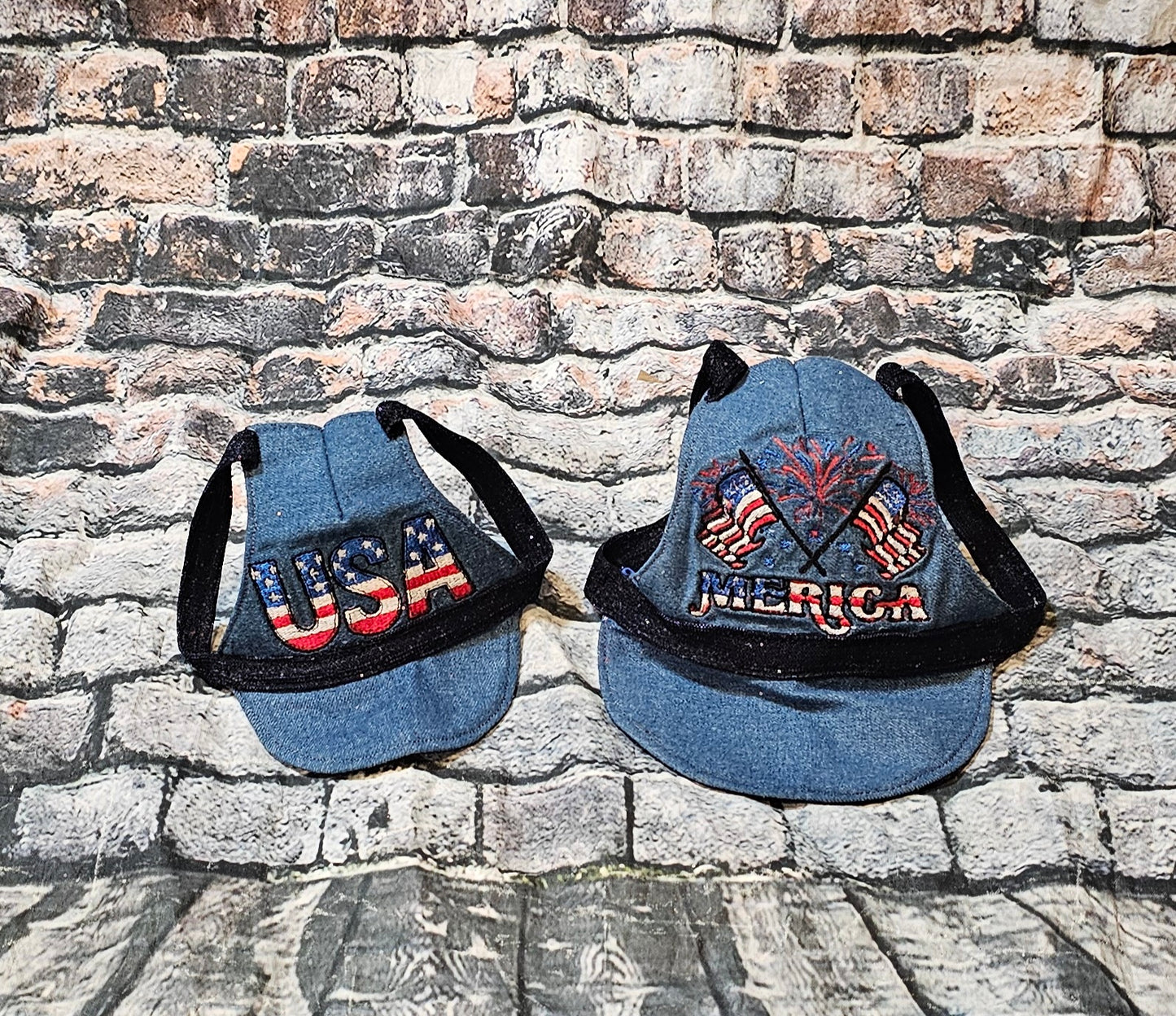 Patriotic Blue Jean pet hat, personalized pet hat, blue jean USA pet hat