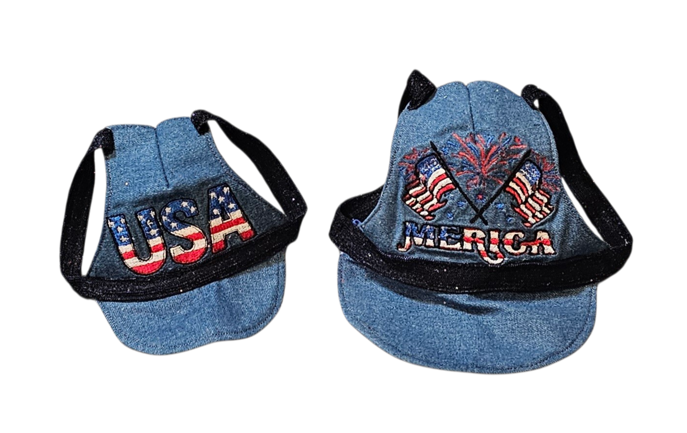 Patriotic Blue Jean pet hat, personalized pet hat, blue jean USA pet hat