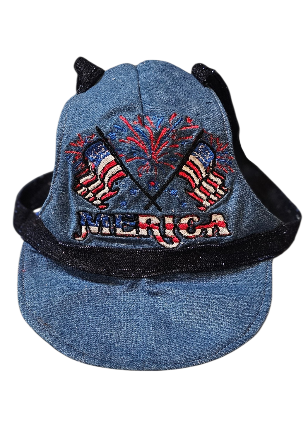 Patriotic Blue Jean pet hat, personalized pet hat, blue jean USA pet hat