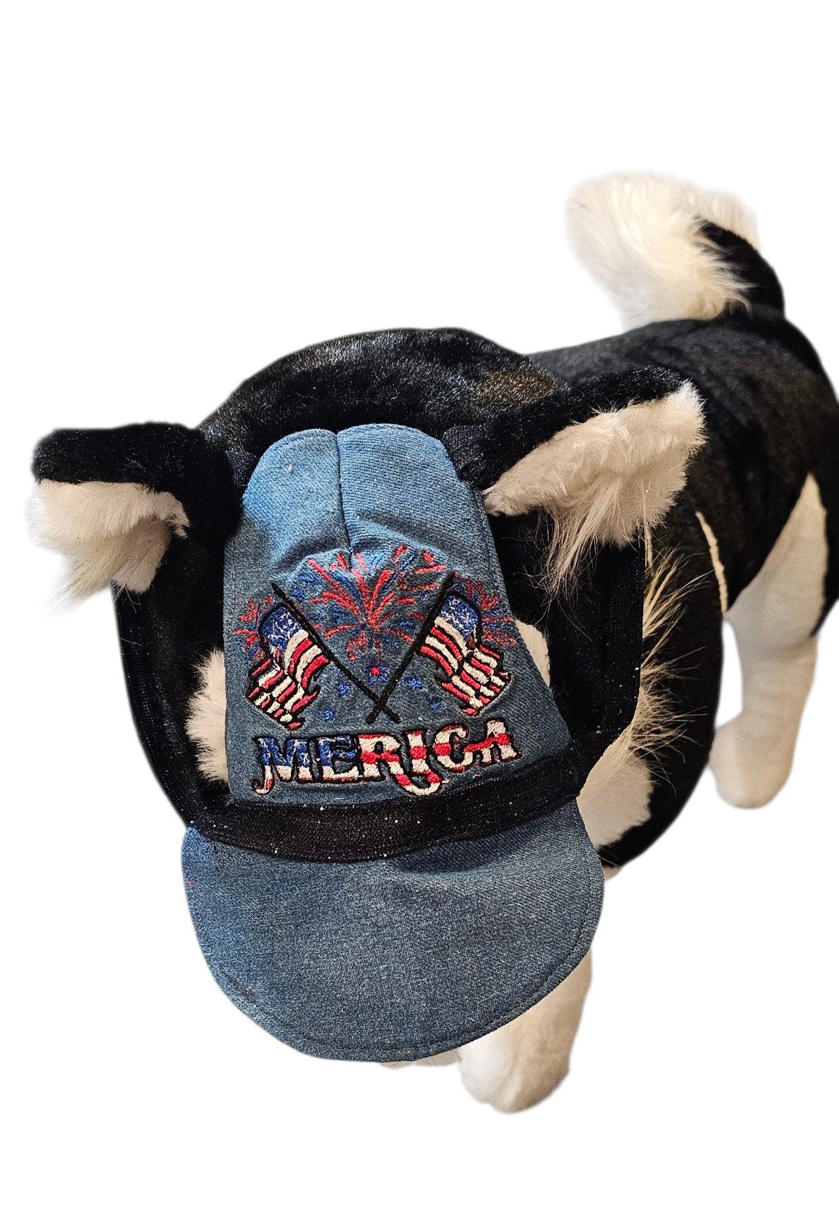 Patriotic Blue Jean pet hat, personalized pet hat, blue jean USA pet hat