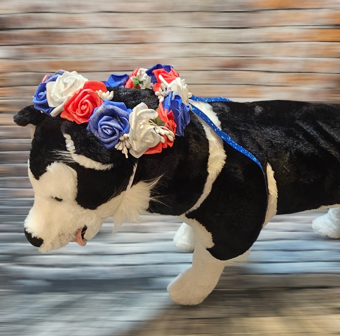 Flower crown for pets, pet flower chaplets, flower head wreath for pets, patriotic flower crown pets