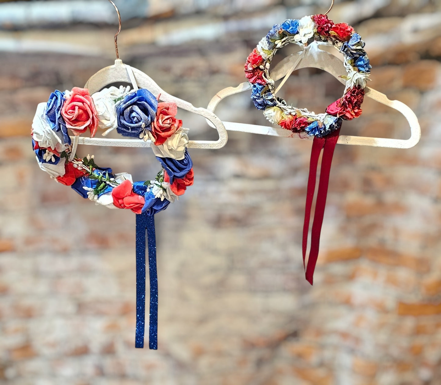 Flower crown for pets, pet flower chaplets, flower head wreath for pets, patriotic flower crown pets