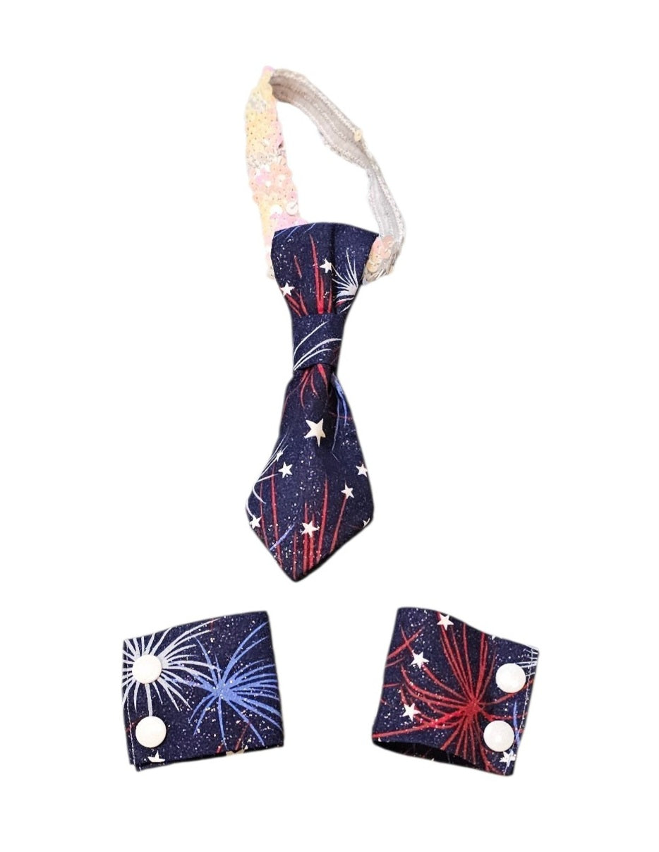 Patriotic Pet Tie and cuffs, Tie and cuffs for pets