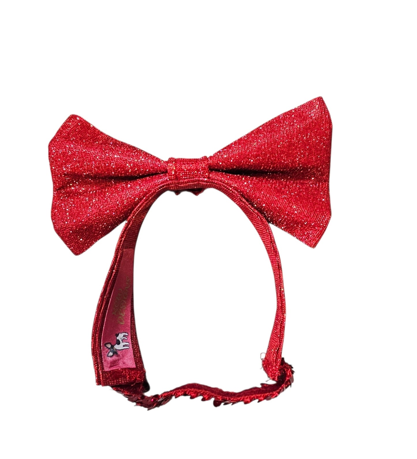 Glitter pet bow with sequin head band, pet bows