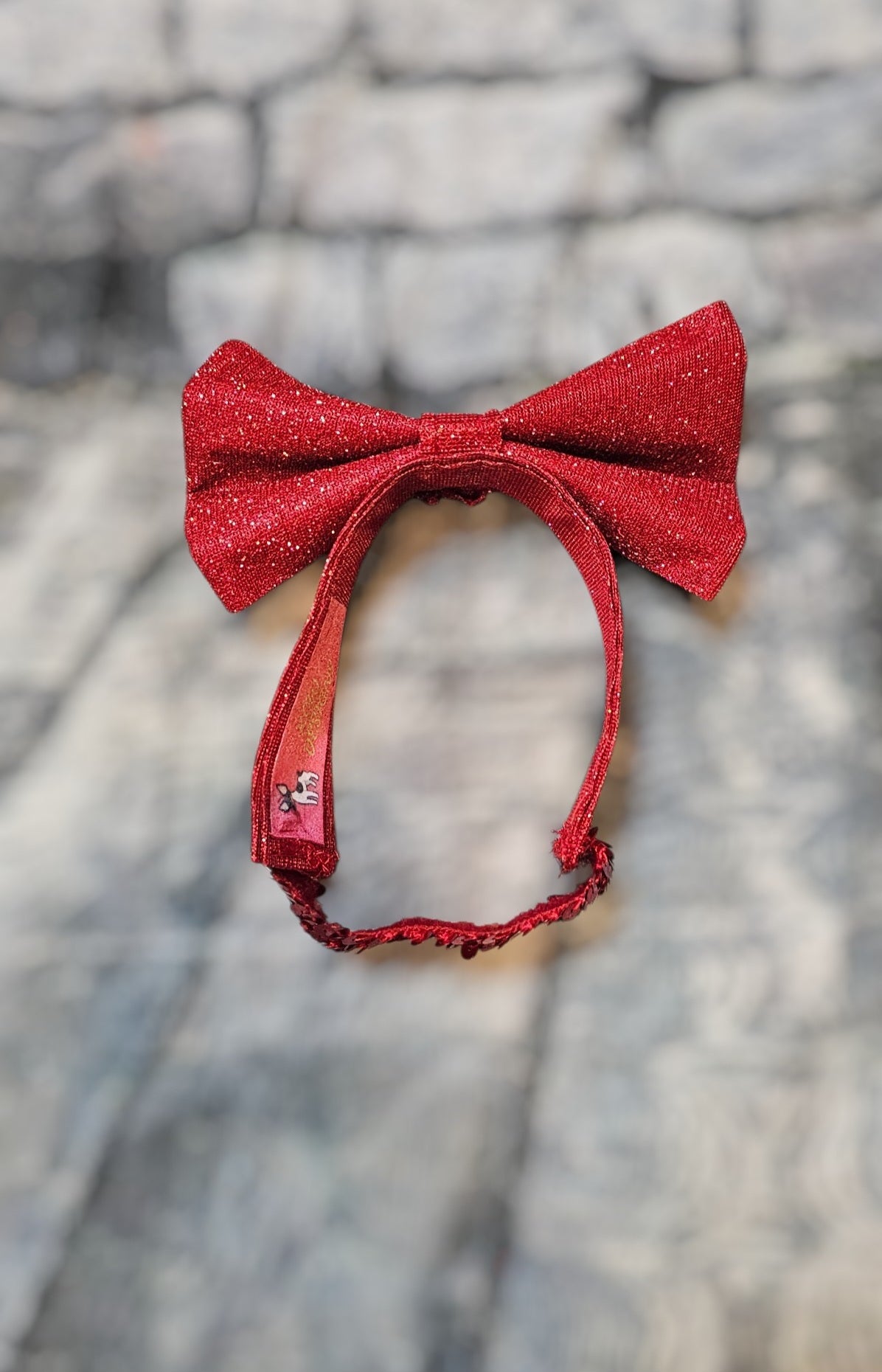 Glitter pet bow with sequin head band, pet bows